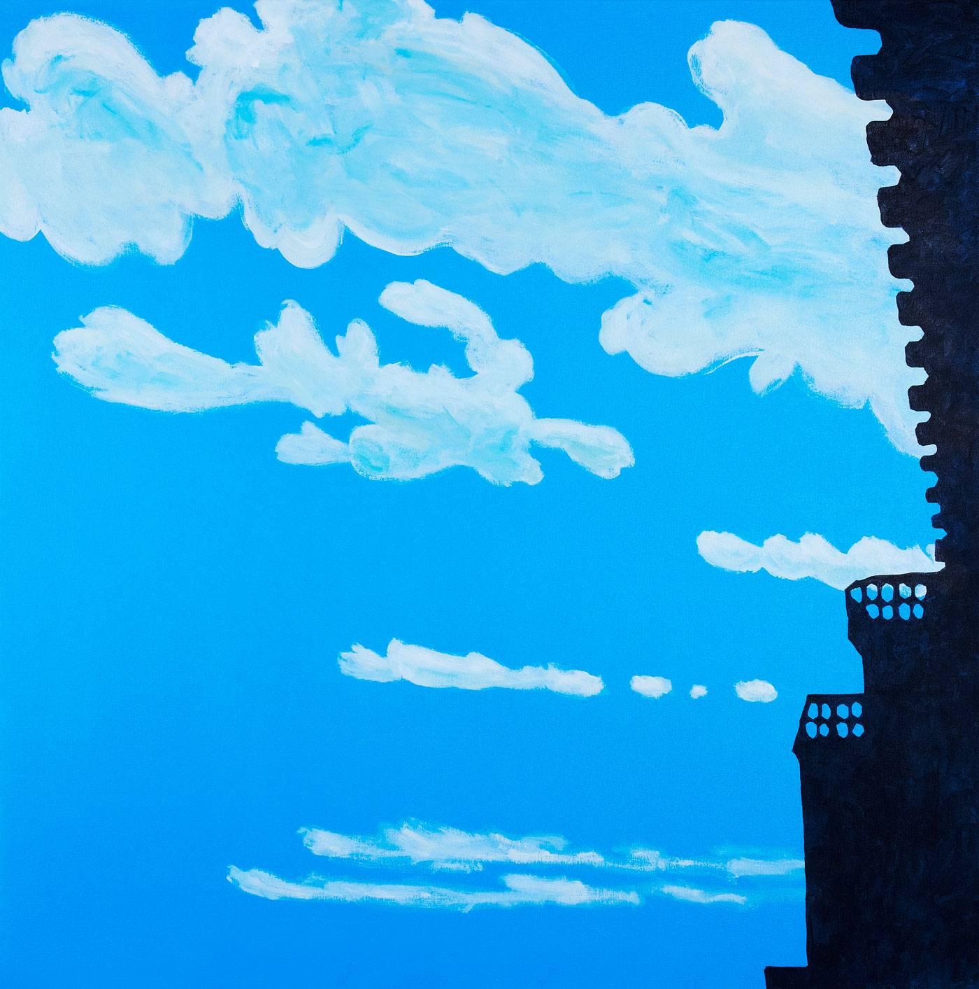 Nobuyuki Takahashi Landscape Painting - Clouds and Castle