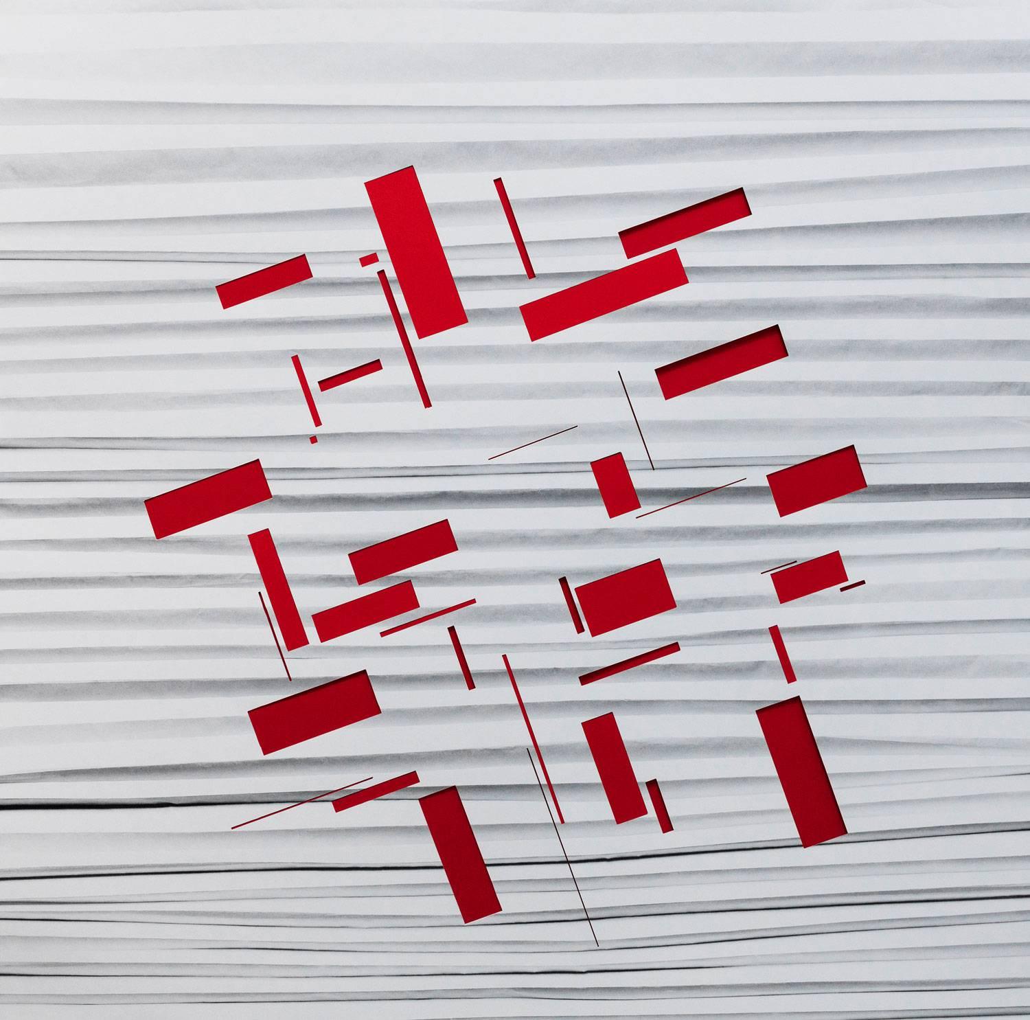 Handmade: Zigzag cut rectangles (Red) - Mixed Media Art by Vik Muniz