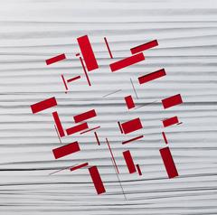 Handmade: Zigzag cut rectangles (Red)