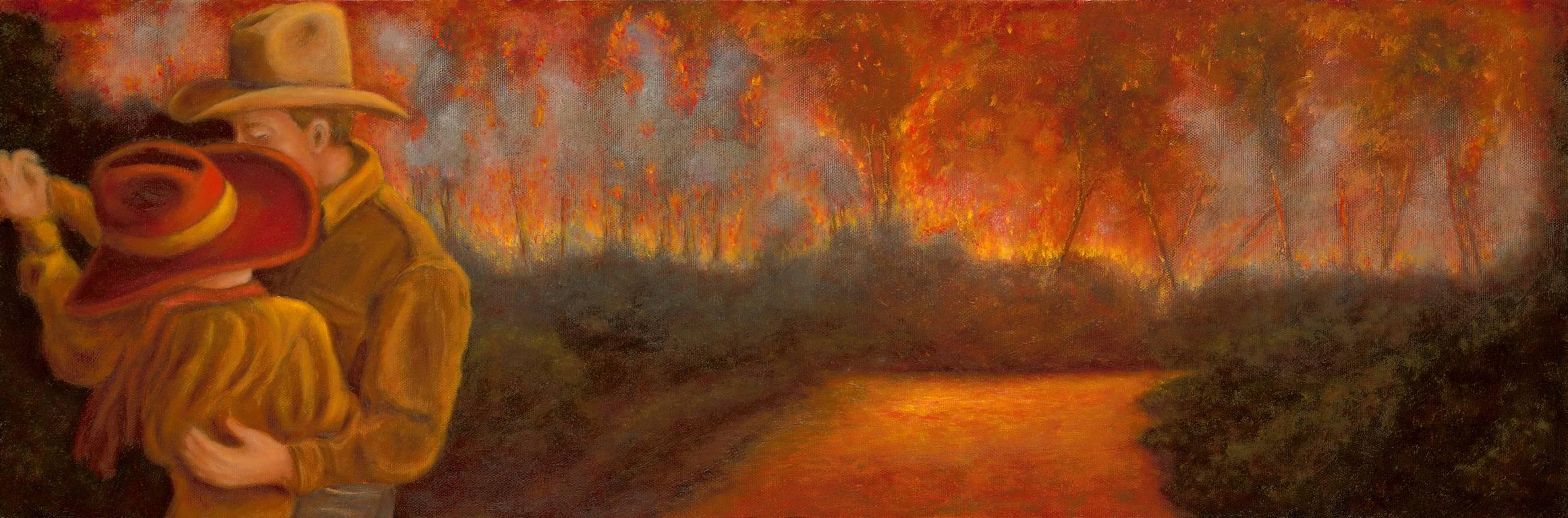 Gary Masline Landscape Painting - Oil Painting on Canvas  --  Fire Break Dance