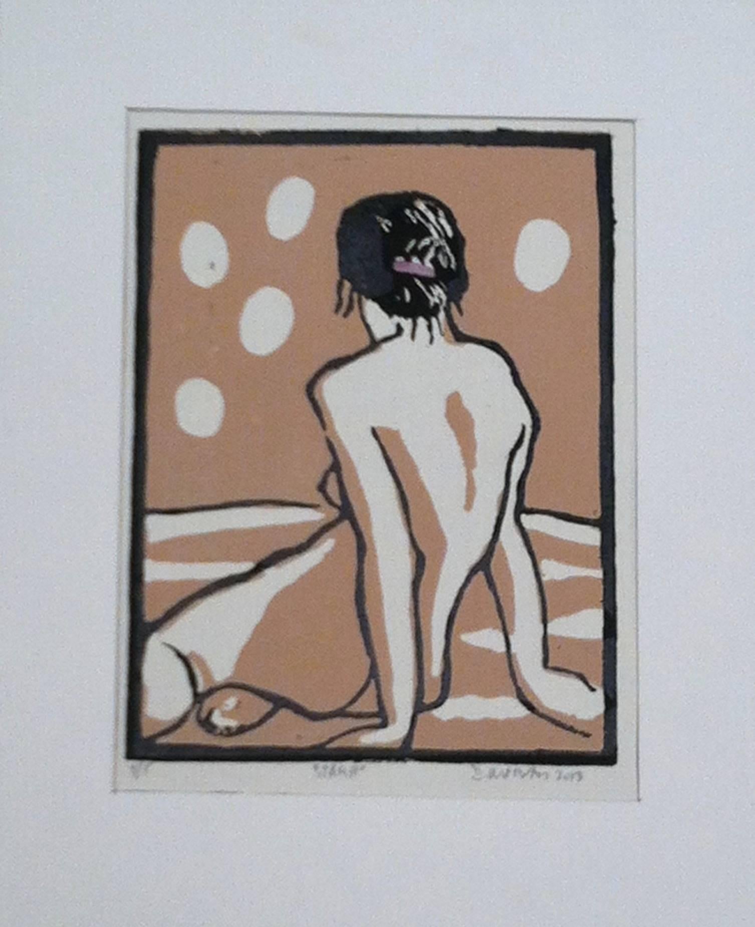 Dan Mehlman Figurative Print - Linocut Print -- Jamie