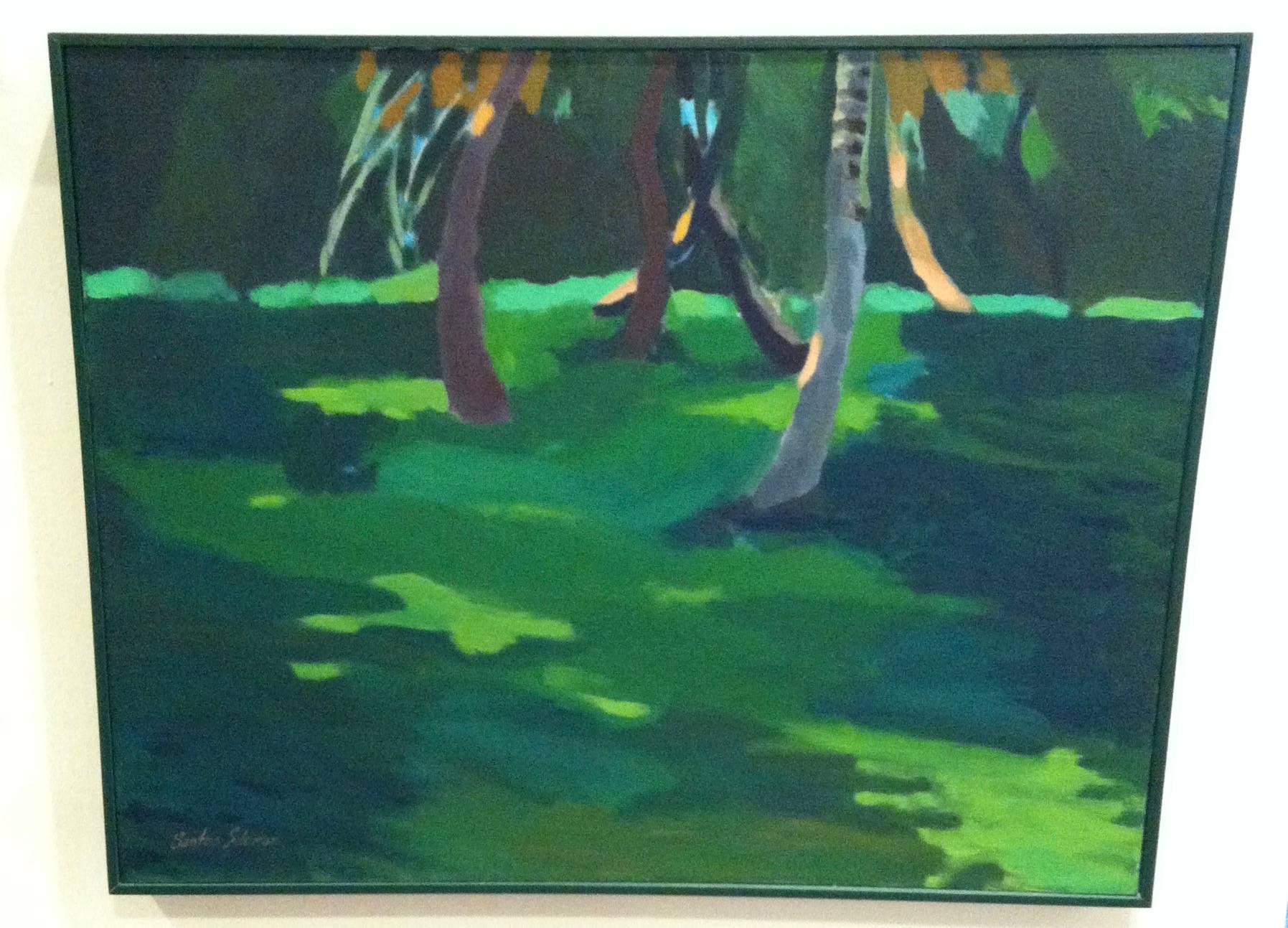 Julia Santos-Solomon Still-Life Painting - Oil on Canvas -- Fallen Palms