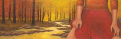 Oil on Canvas Painting -- Wading