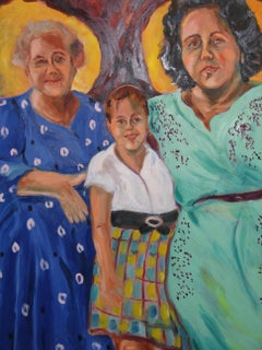 Retro Oil Painting on Canvas -- The "Three" of Life