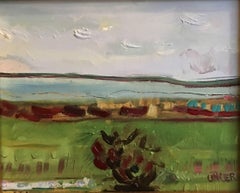 Oil on canvas Landscape Painting -- Green Horizon