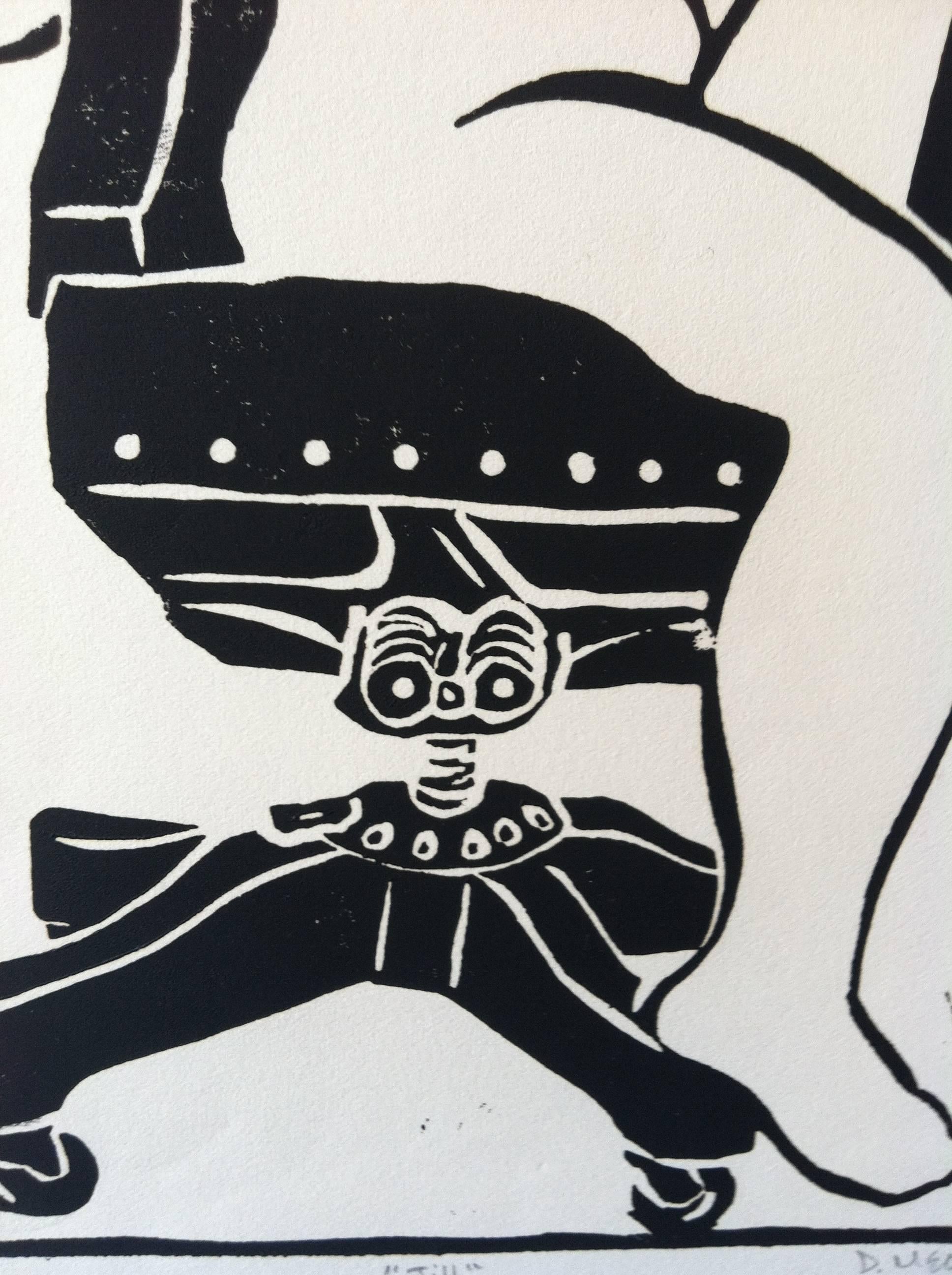 Stampa linoleografica di nudo -- Jill - Print Contemporaneo di Dan Mehlman