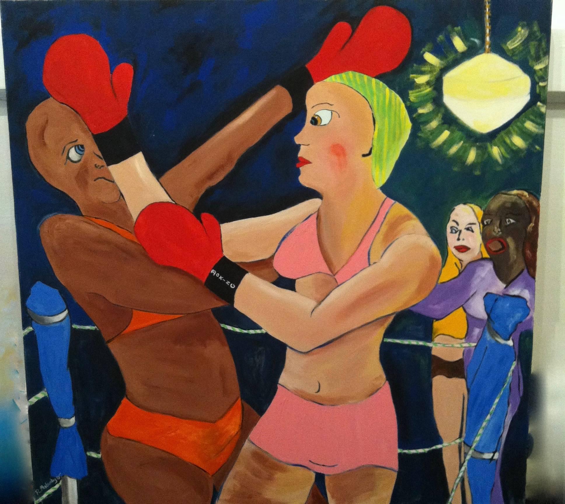 Roxanna Melendez Figurative Painting - Boxing