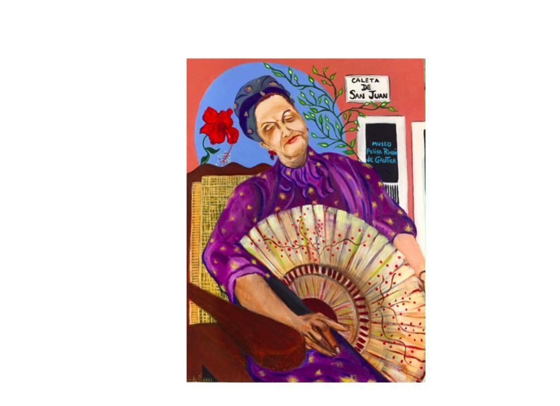 Roxanna Melendez Figurative Painting - Mayor of San Juan, P.R., Portrait -- Doña Felisa