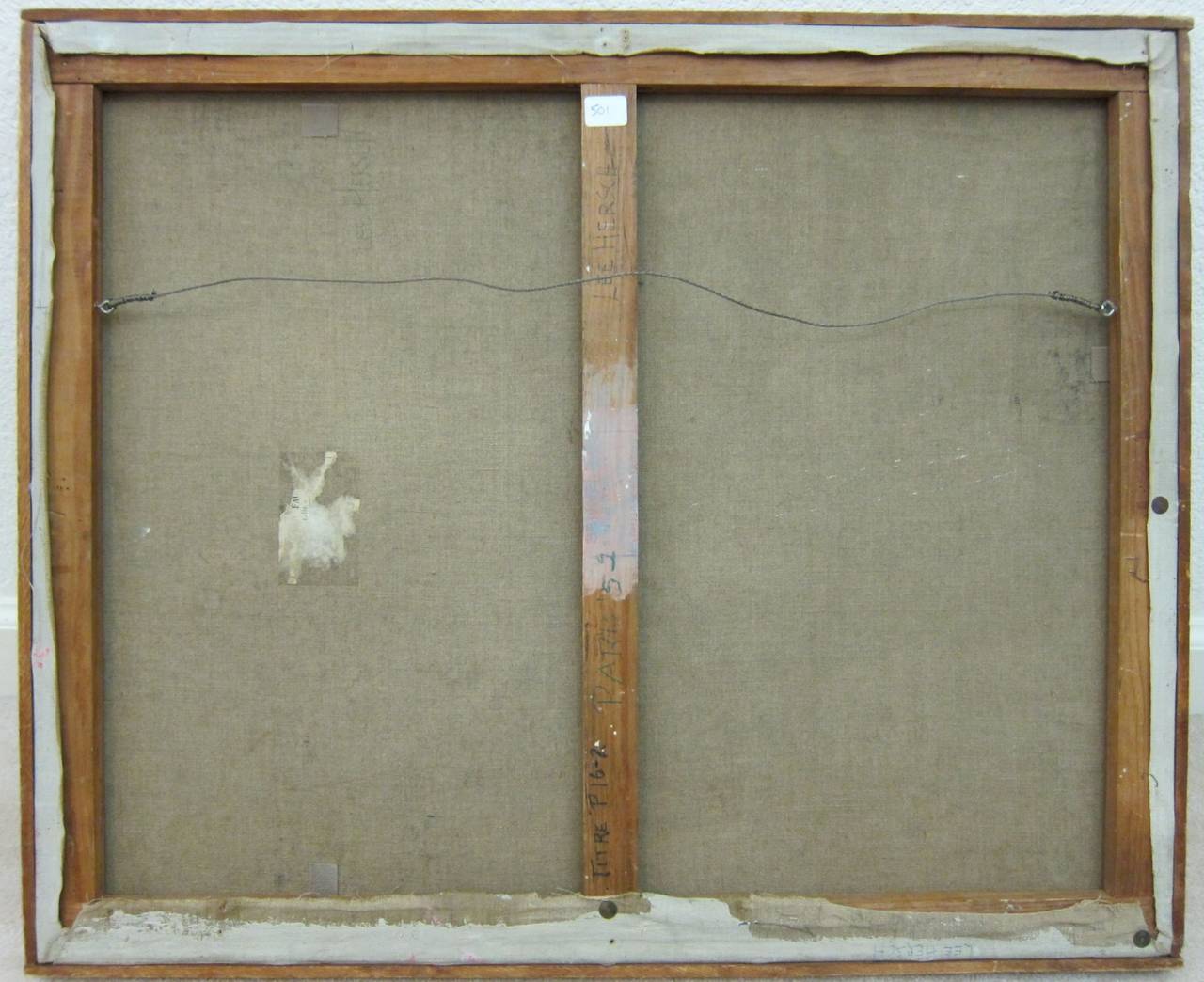 Lee Hersch (Lee F. Hersch)
(Ohio/New York/California/New Mexico, Paris, 1896-1953)
16-2 – Early abstract expressionist painting
Oil on canvas
1952
19 ¾” x 24” sight size, 20 ¼” x 24 ½” overall
Good condition overall, several minor patches on