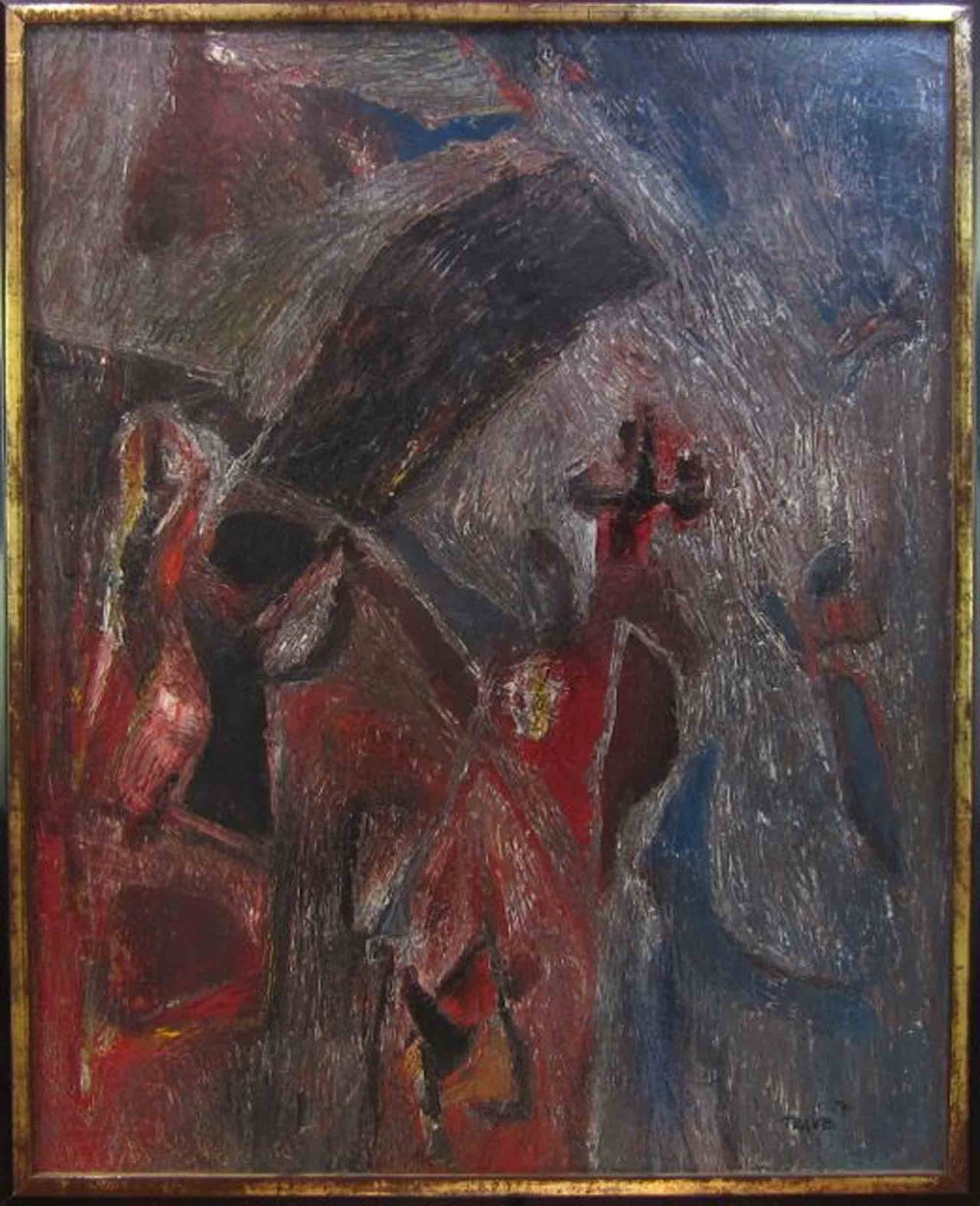 Abstract expressionist oil painting - Abstract Expressionist Painting by Horst Trave