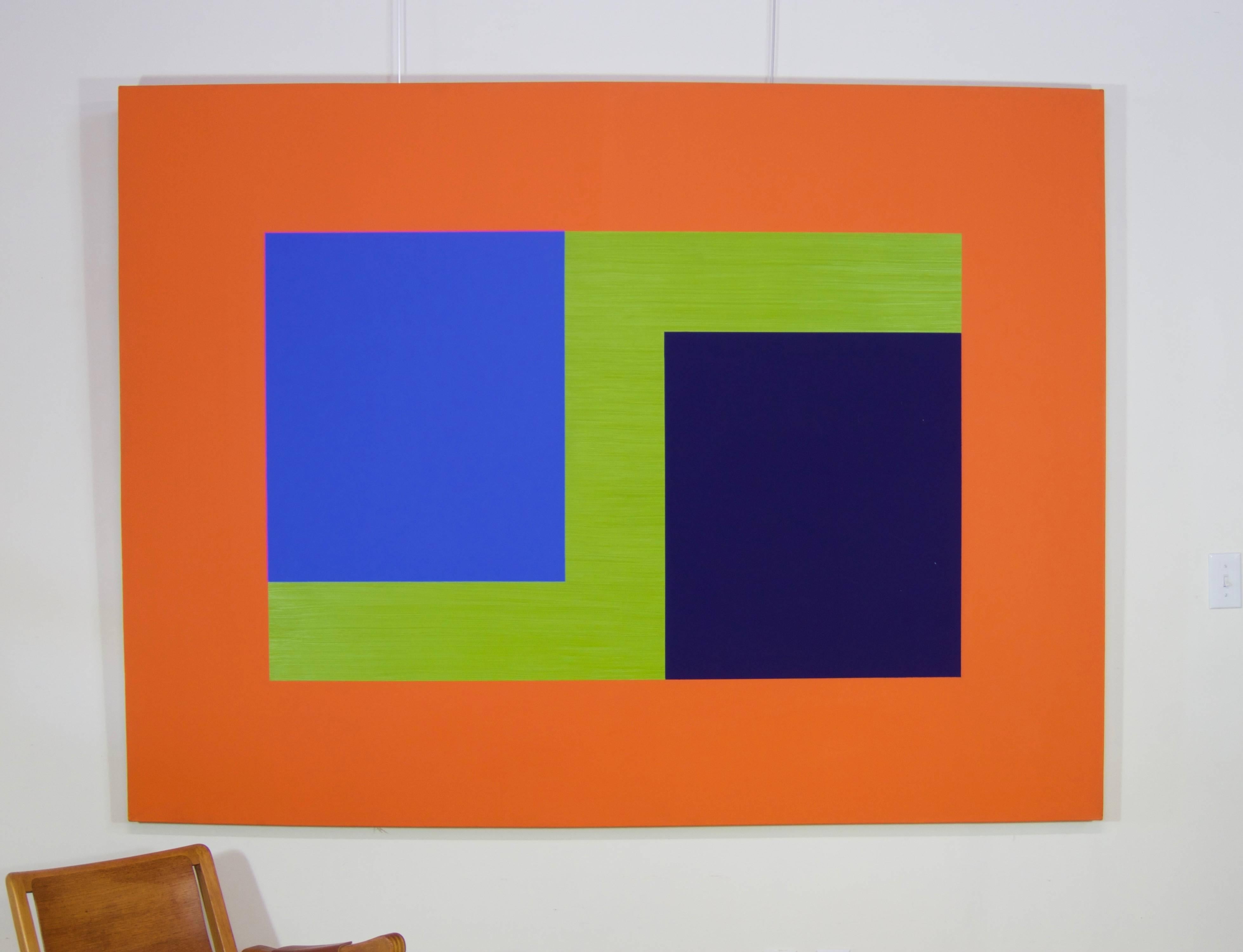 Grande peinture abstraite à bords durs - Painting de Alain Balzac