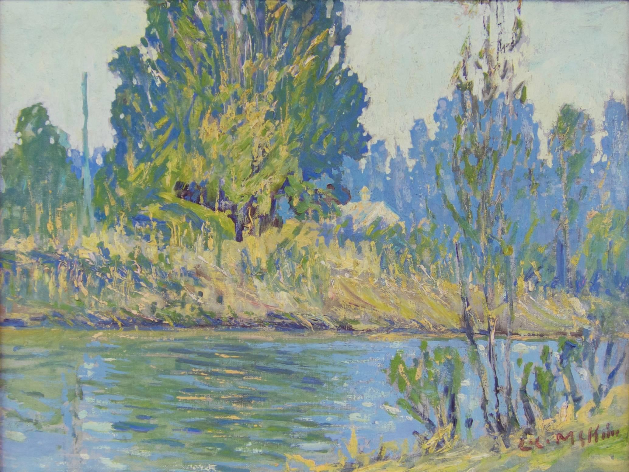 Charles C. McKim Landscape Painting - Impressionist landscape