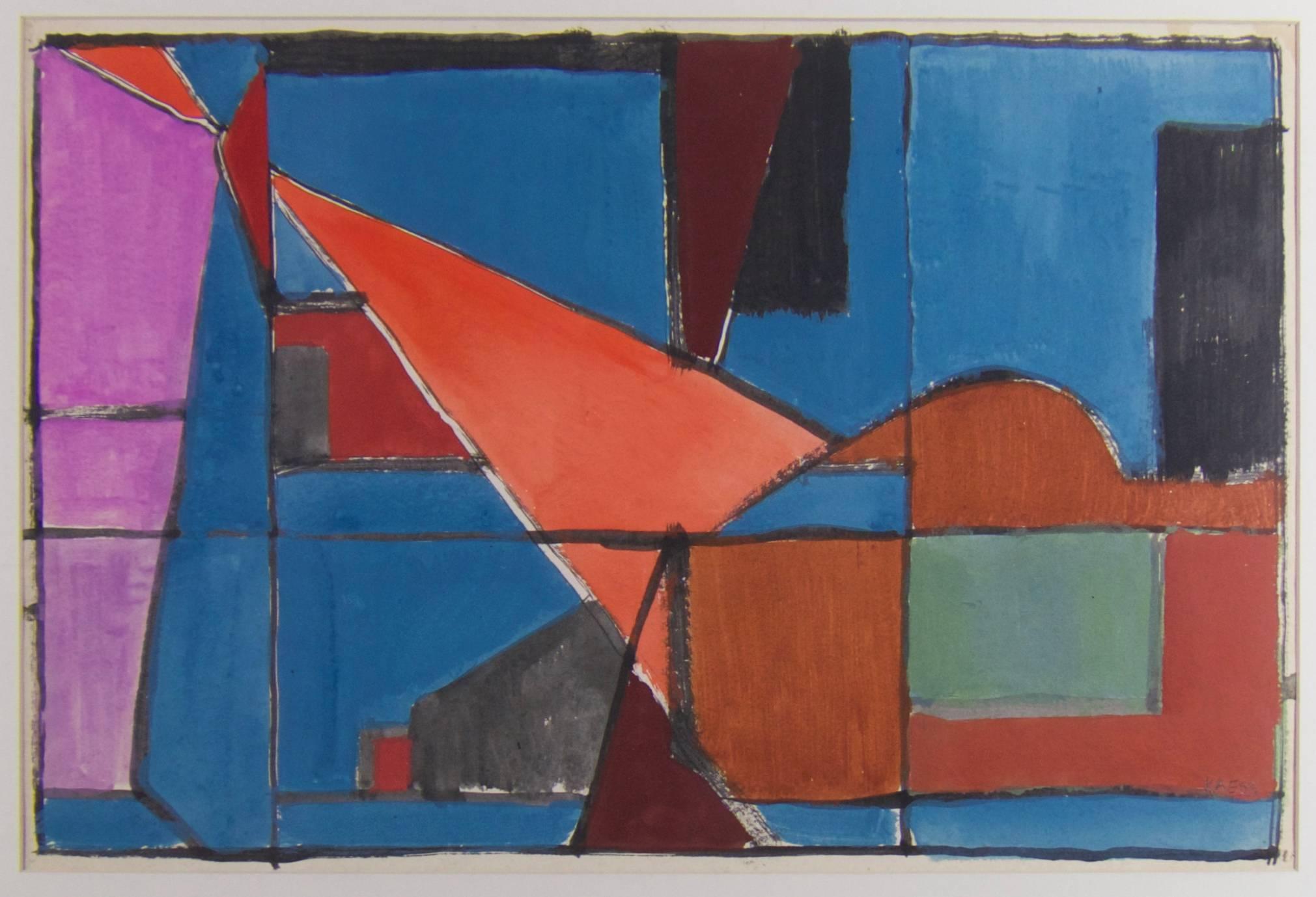 Robert Kaess Abstract Painting - 1950s abstract painting