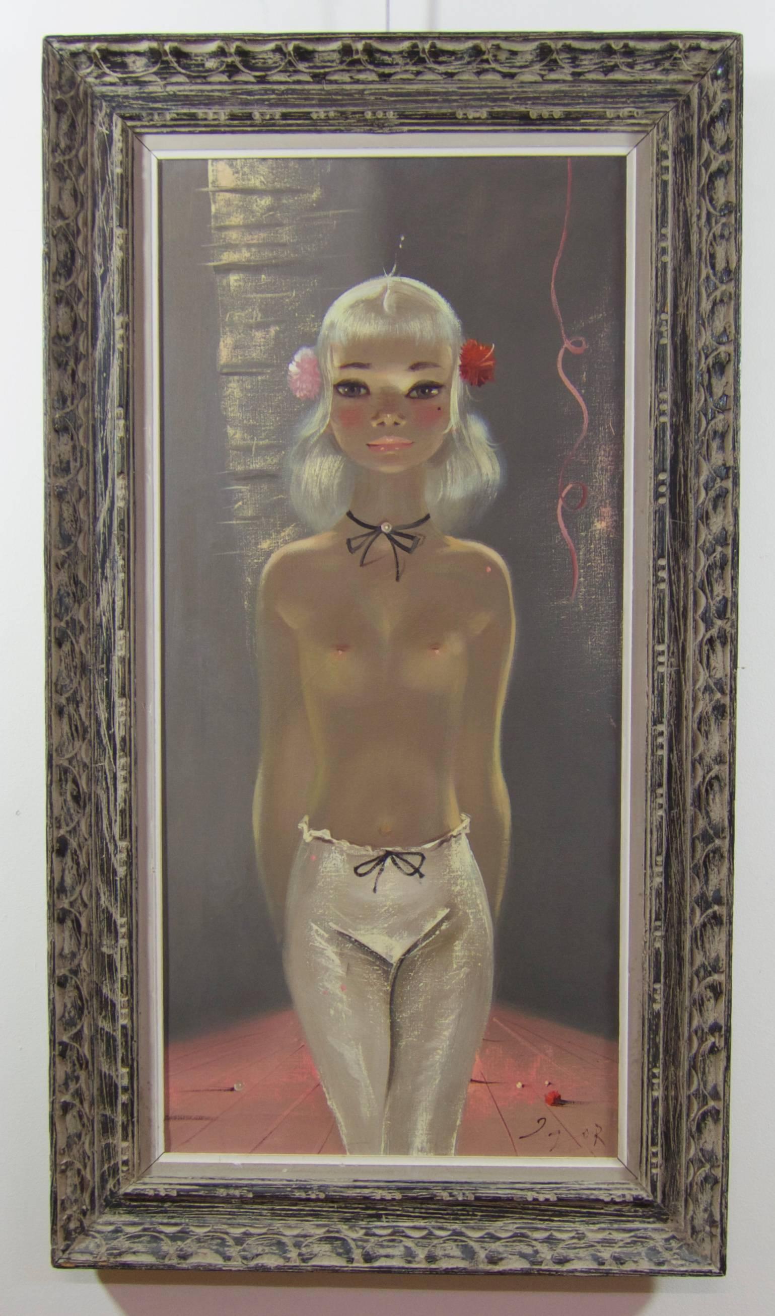 Mid century oil painting of a young girl - Painting by Igor Pantuhoff
