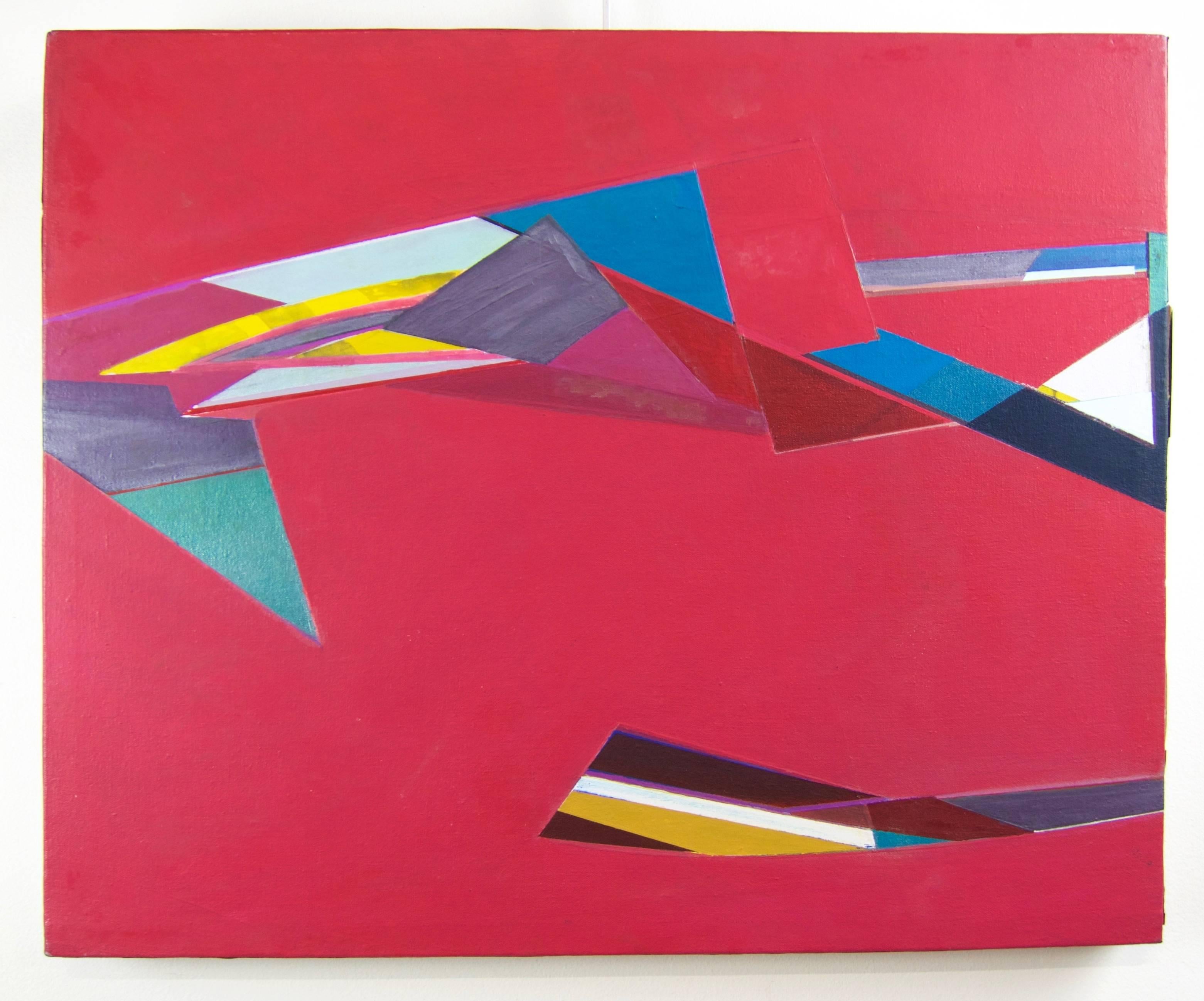 Hard edge abstract painting - Painting by Howard Eige