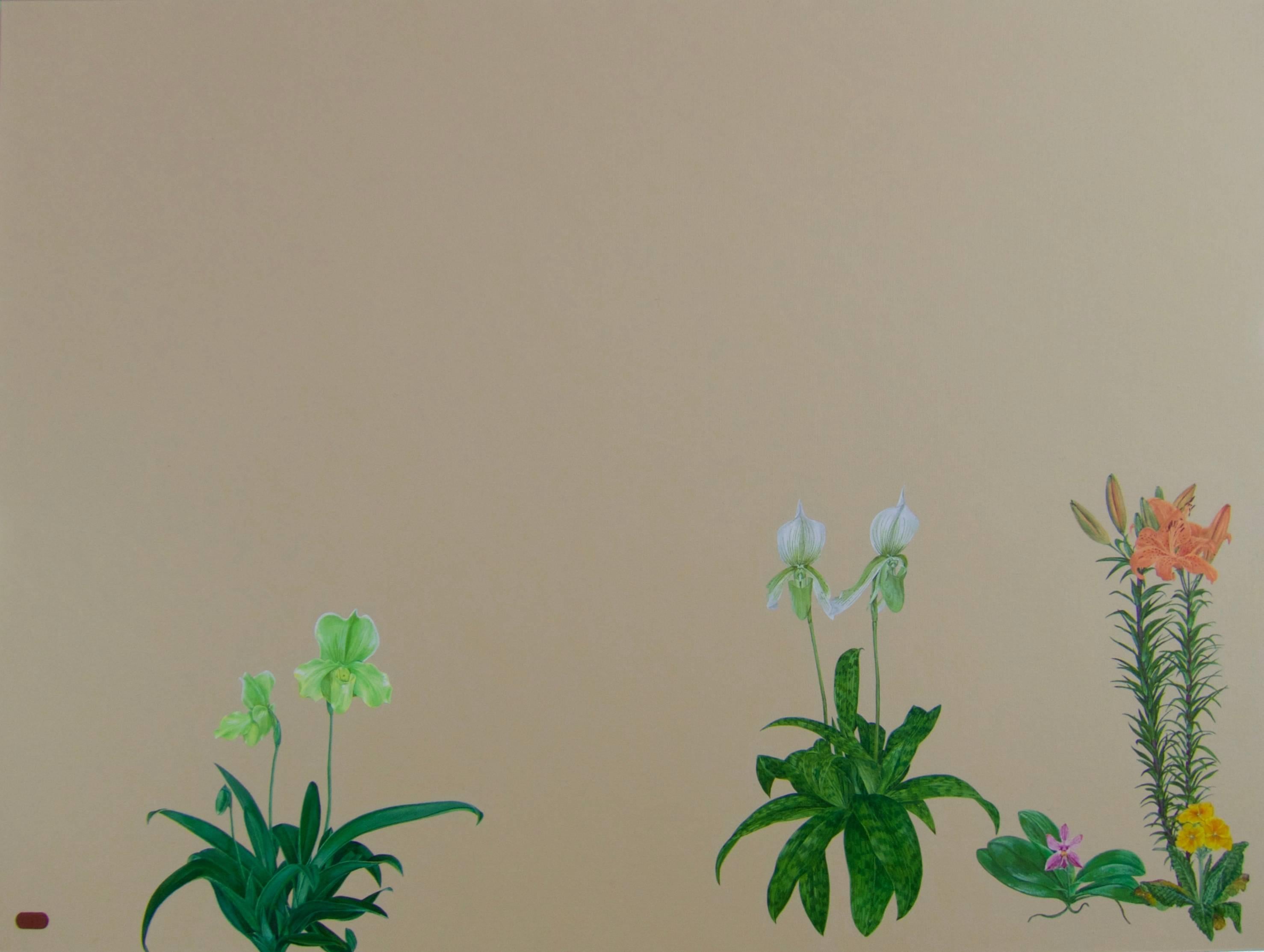 Marcia I. Dawson Still-Life Painting - Hyperrealist botanical painting  - Orchid plants