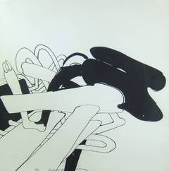 Untitled - Abstract lithograph in black and white