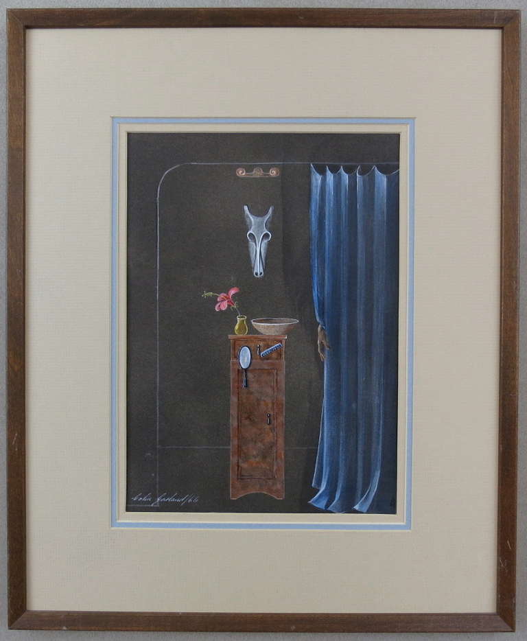 Senza titolo - Camerino surrealista - Painting di Colin Garland
