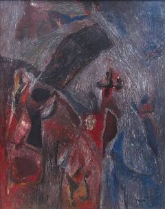 Abstract expressionist oil painting