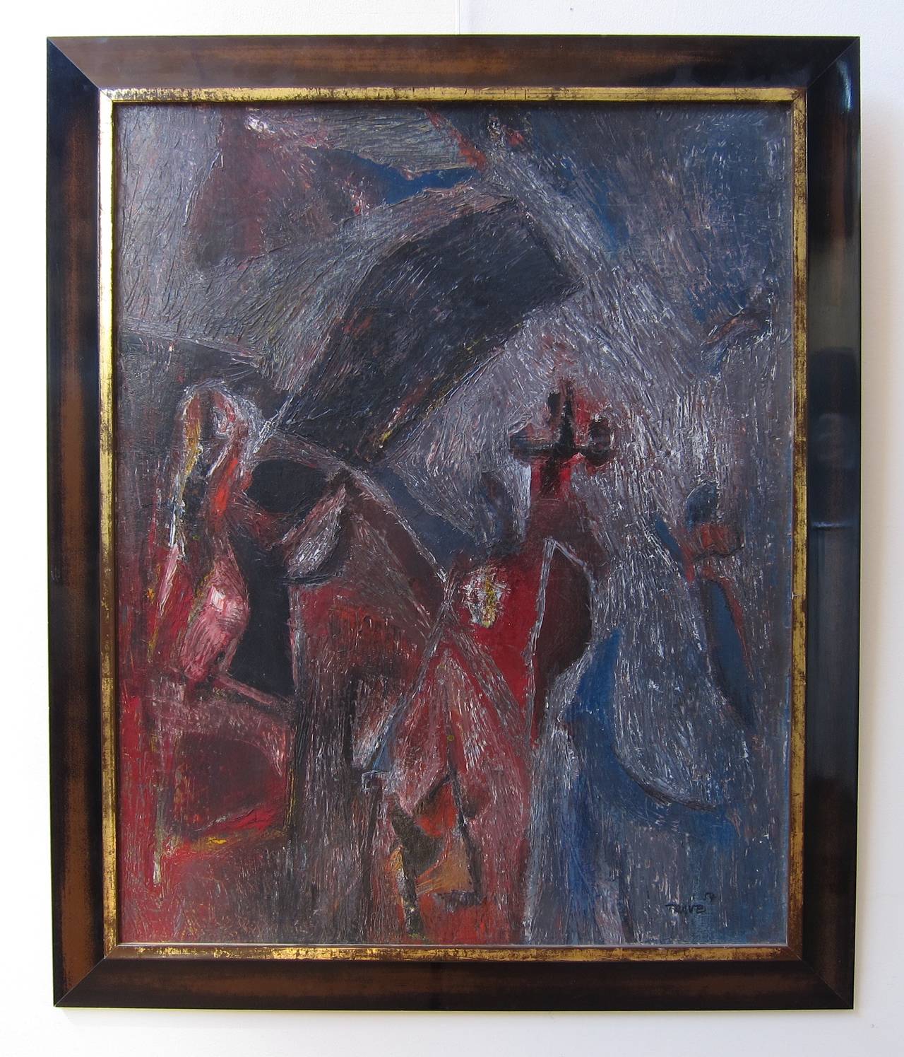 Abstract expressionist oil painting - Painting by Horst Trave