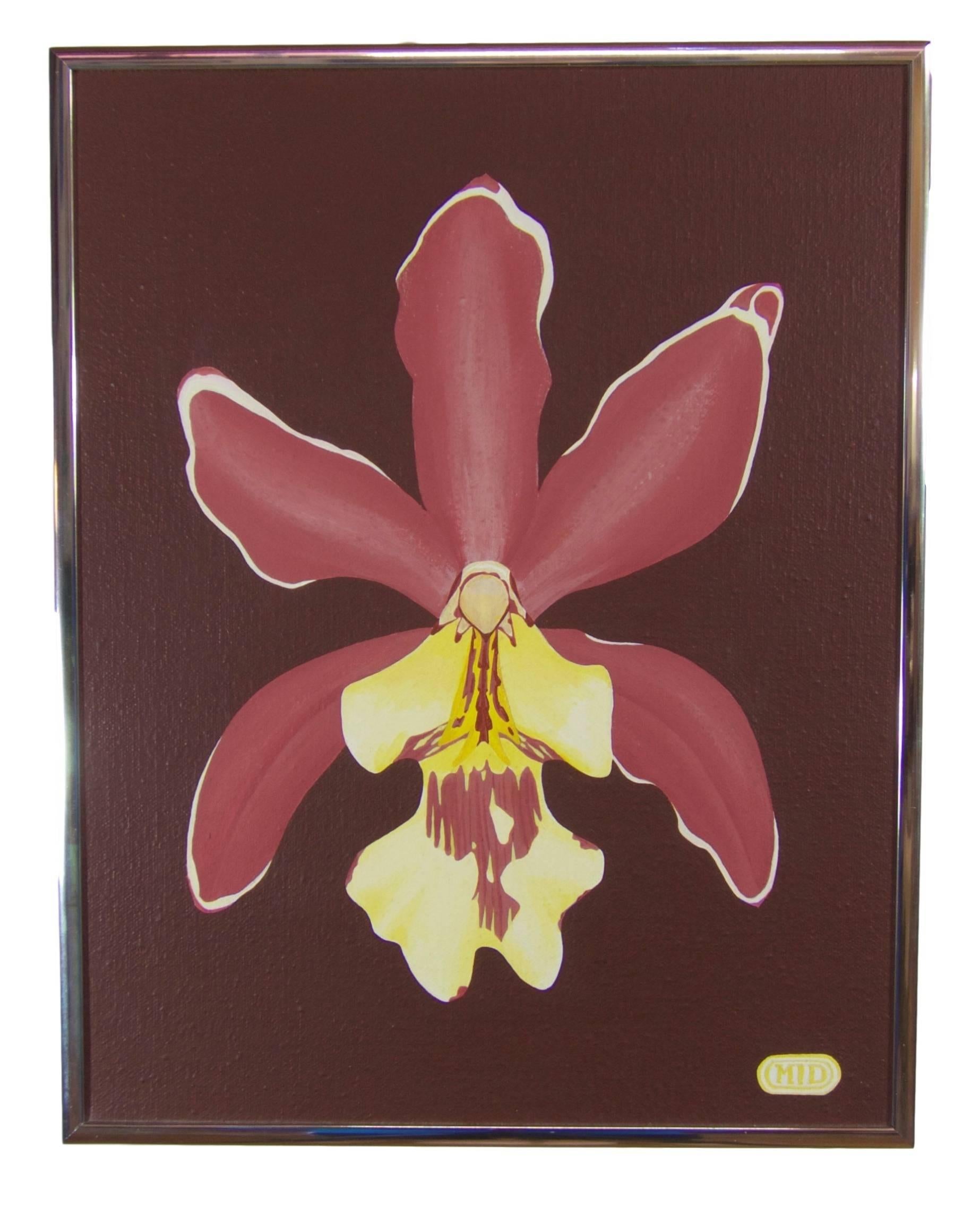 Pop art painting - Orchid - Painting by Marcia I. Dawson