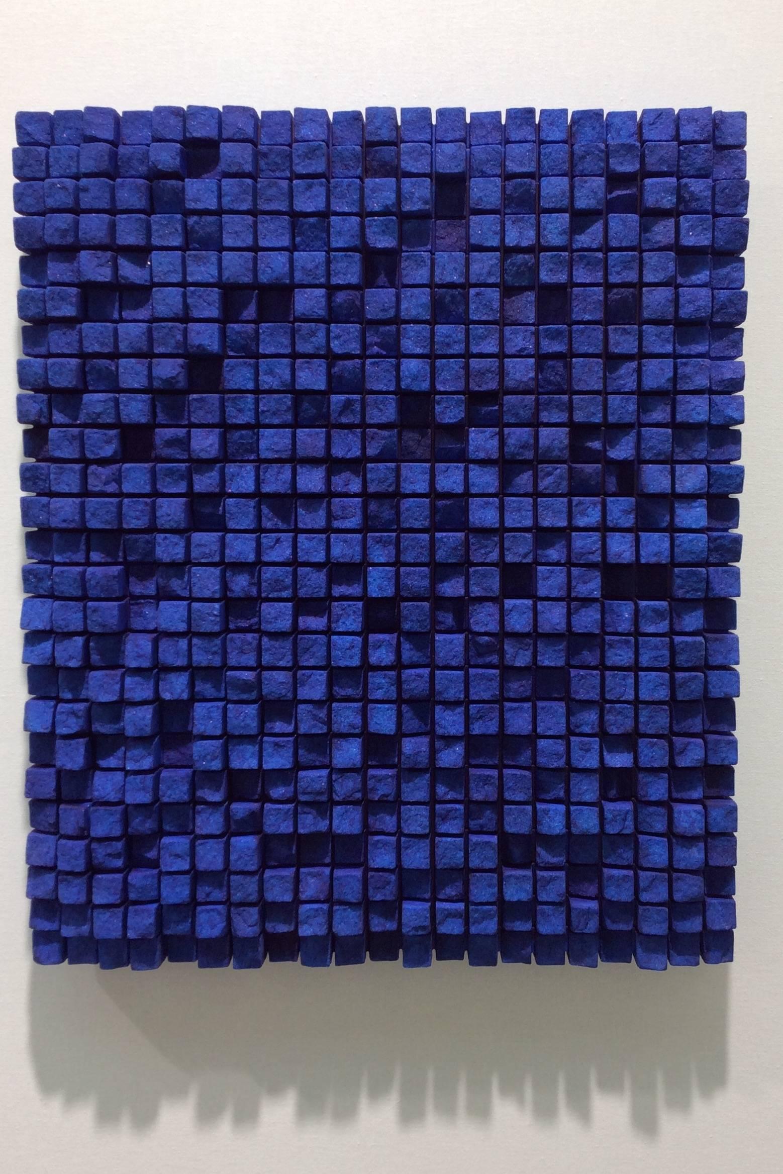 Untitled (Blue Marble) - Abstract Geometric Sculpture by Dieter Kränzlein
