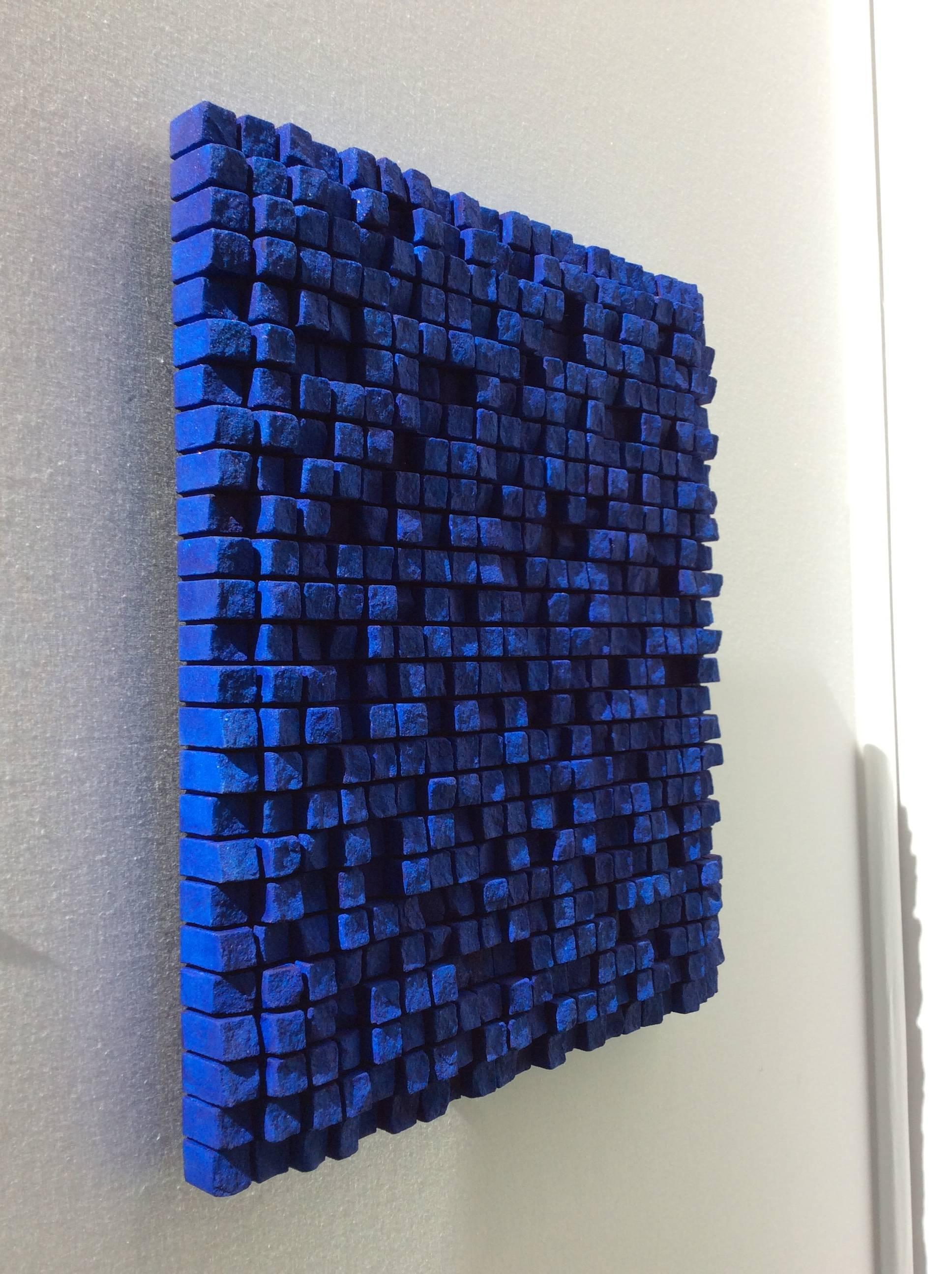 Untitled (Blue Marble) - Gray Abstract Sculpture by Dieter Kränzlein