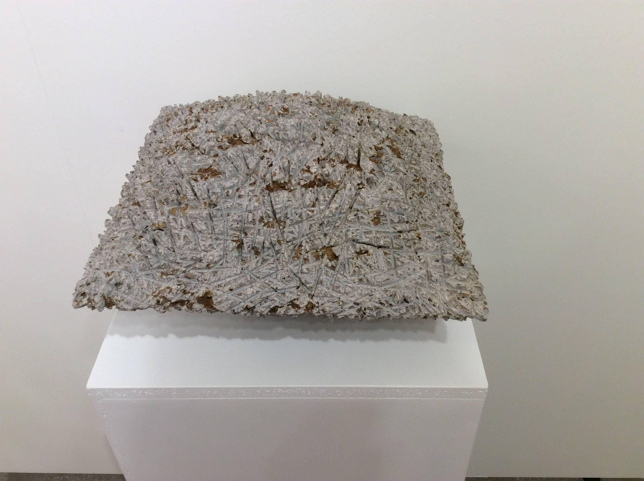 Untitled (Limestone Pillow) - Gray Abstract Sculpture by Dieter Kränzlein
