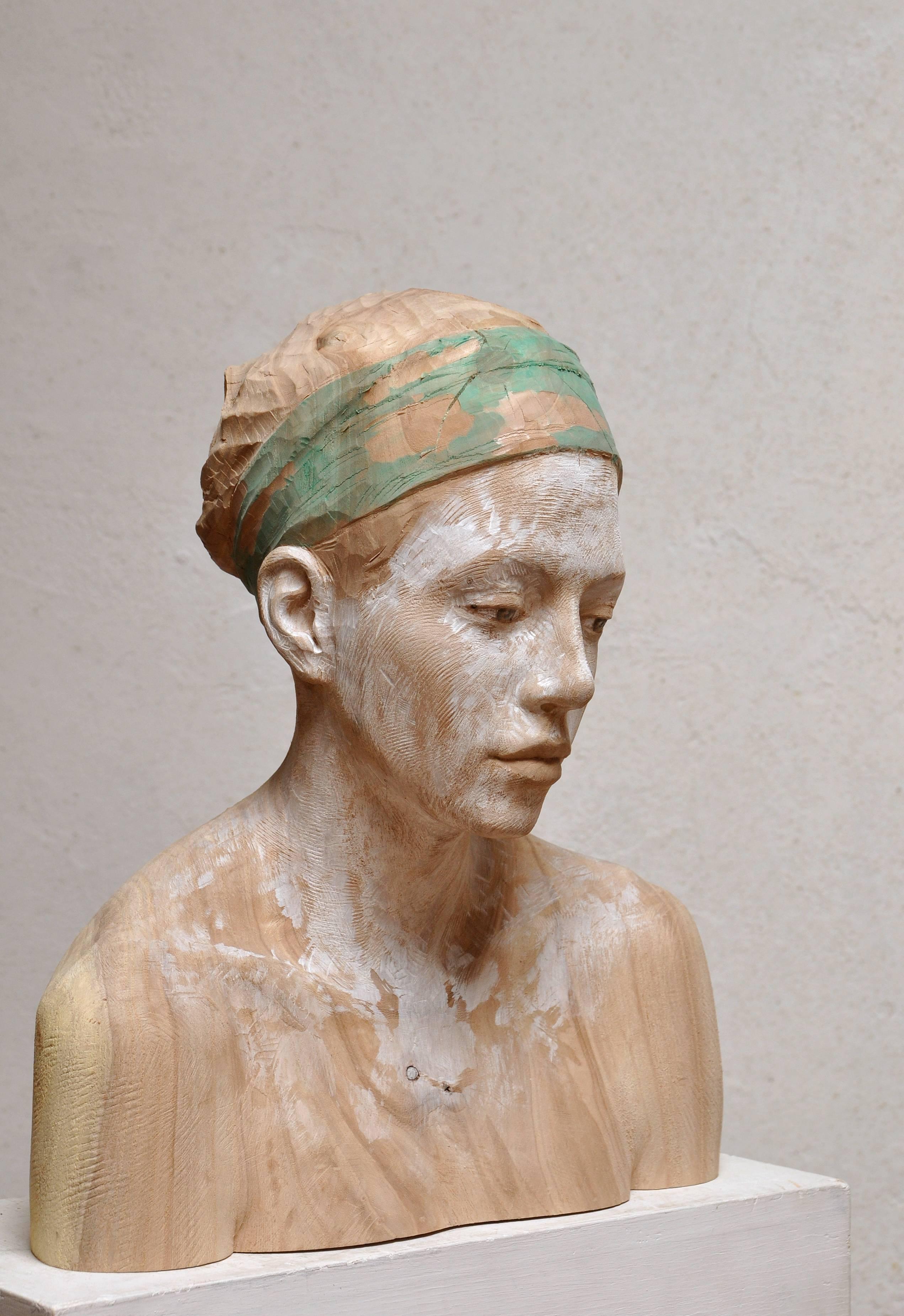 Bruno Walpoth Figurative Sculpture - The Timid One
