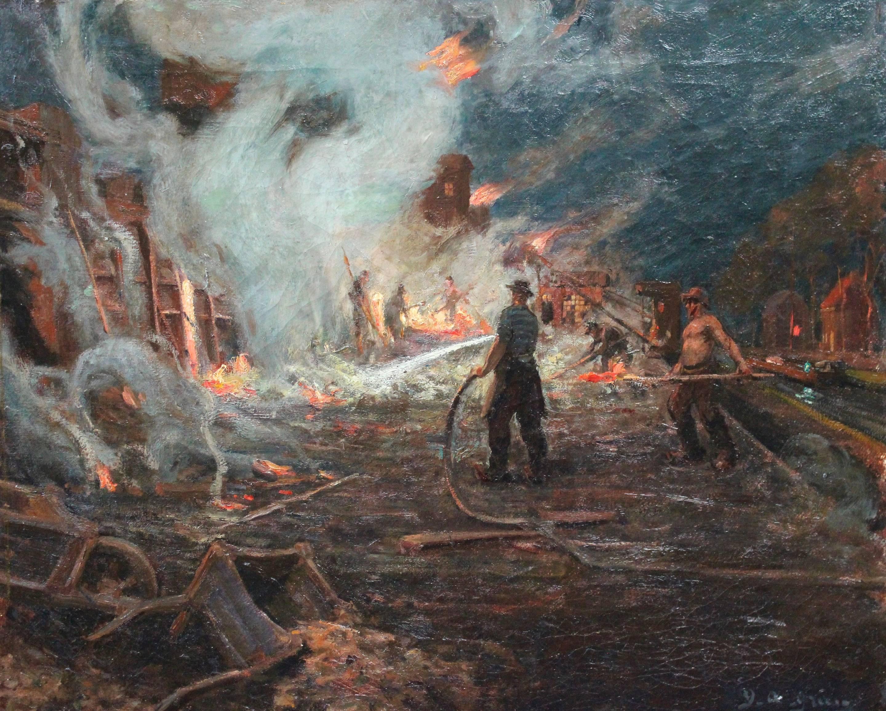 Jules-Alexandre Grün Figurative Painting - The Couronnes Disaster 1903