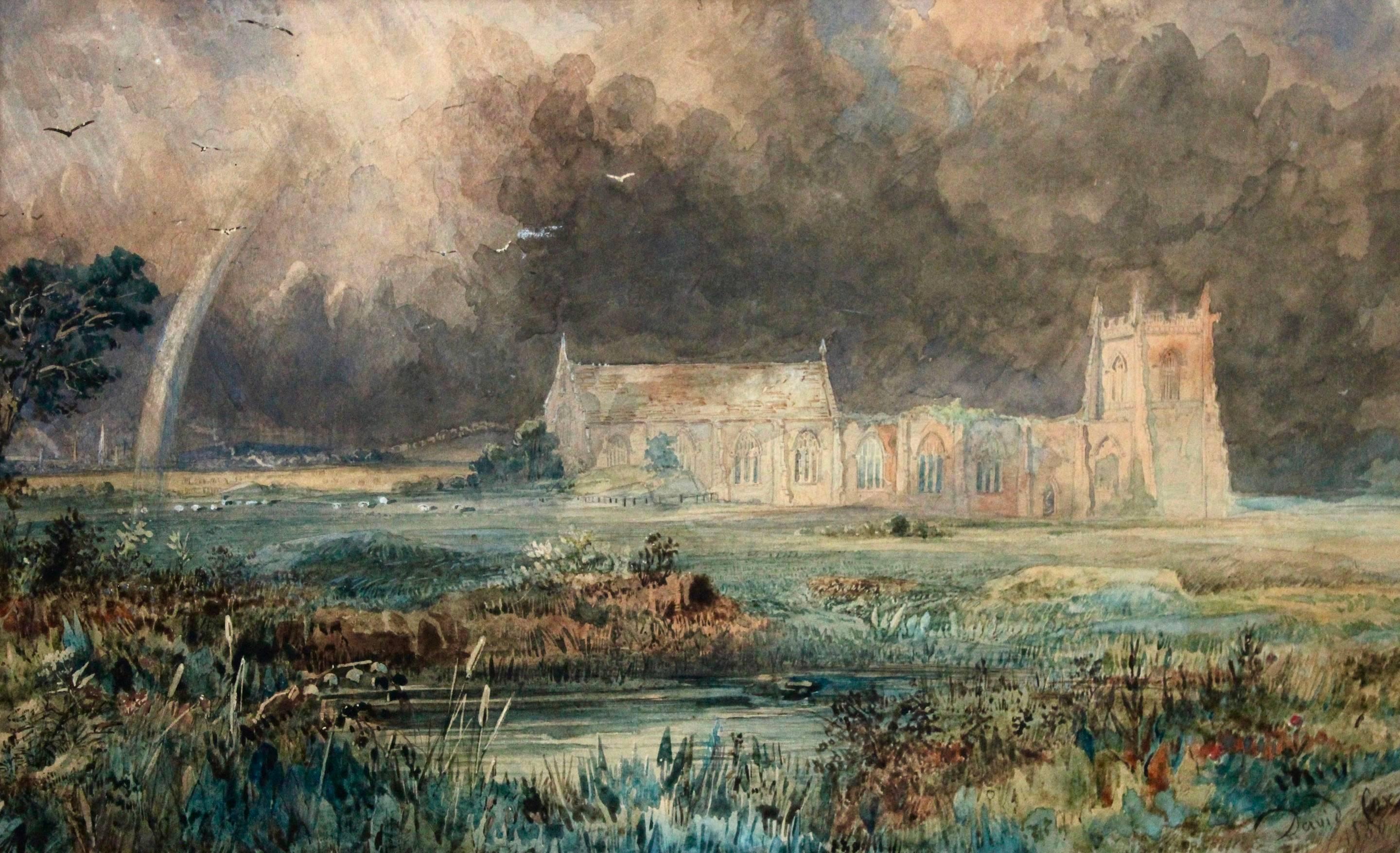 Landscape Art David Cox - Le arc-en-ciel au-dessus de la Battlefield de Shrewsbury