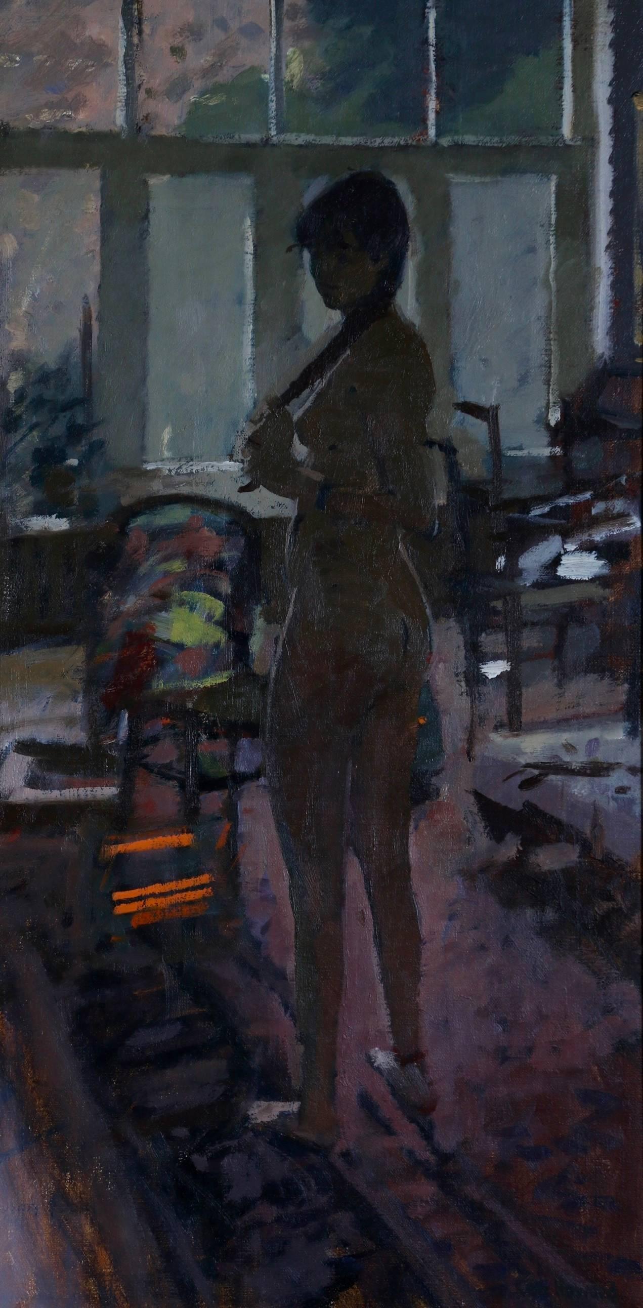 Ken Howard Interior Painting - Nude in the artists studio