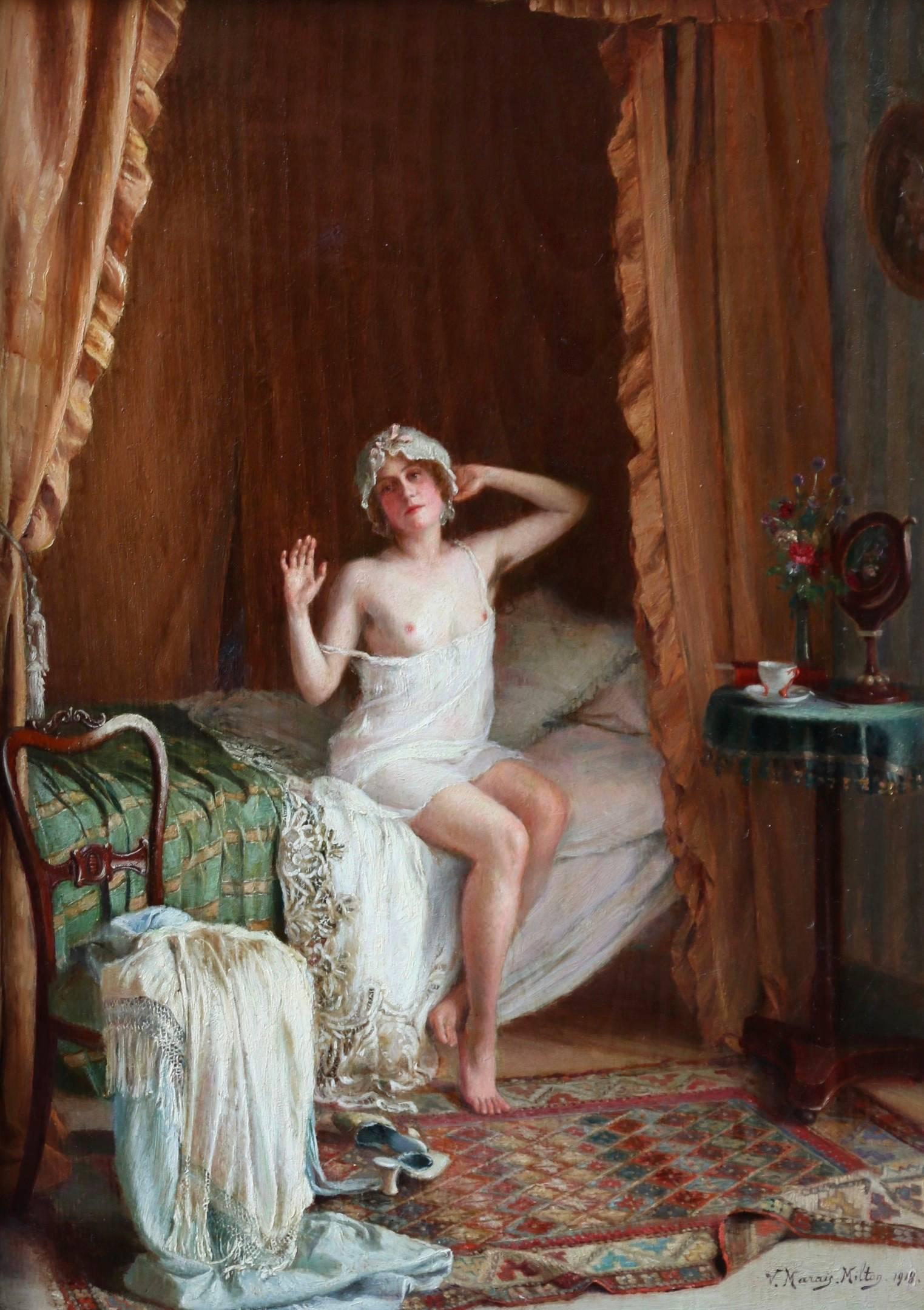 Victor Marais-Milton Interior Painting - Nude in Boudoir