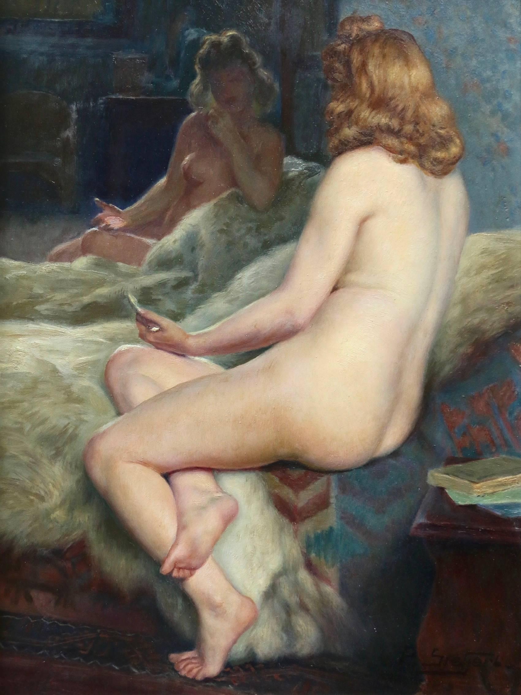 Paul Sieffert Nude Painting - Nude in Mirror