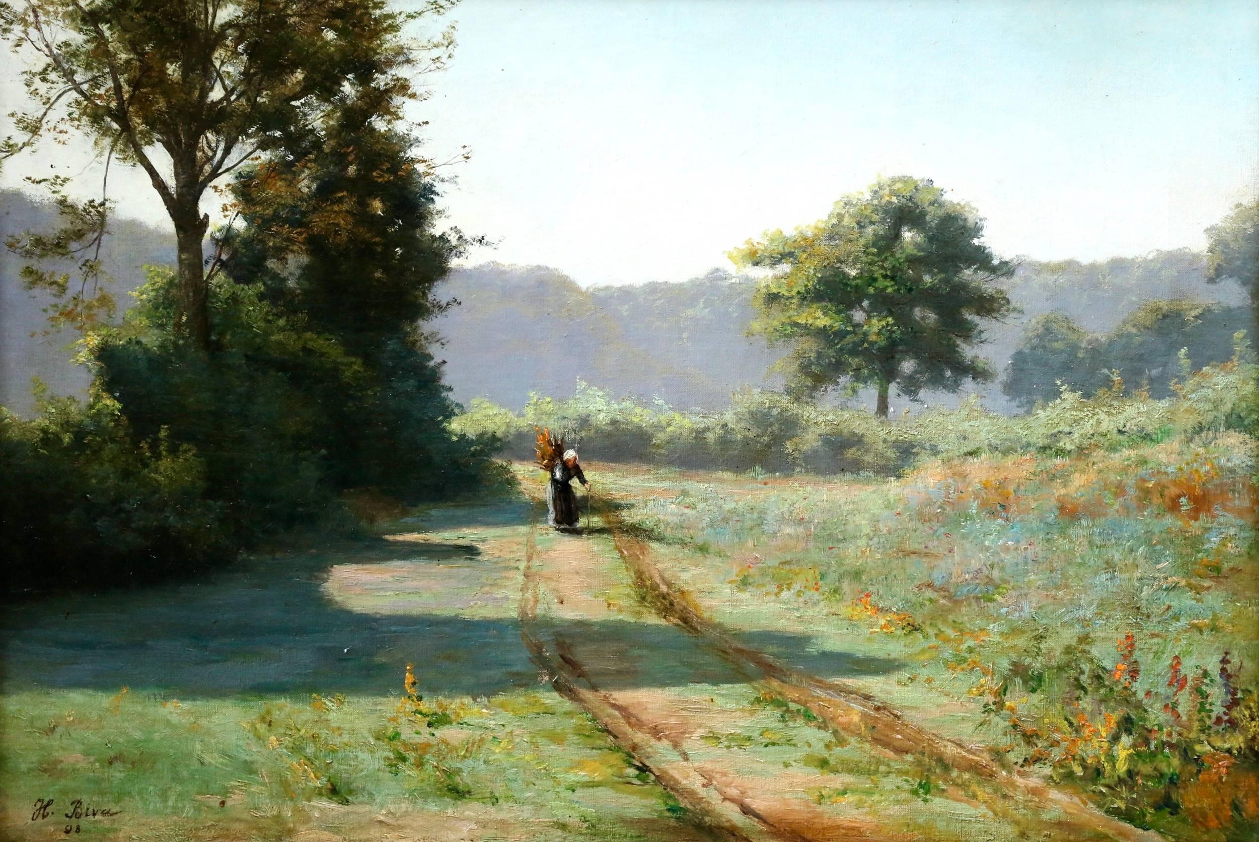 Henri Biva Landscape Painting - On a Country Road