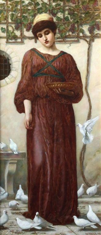 Henry Ryland Portrait Painting - White Doves