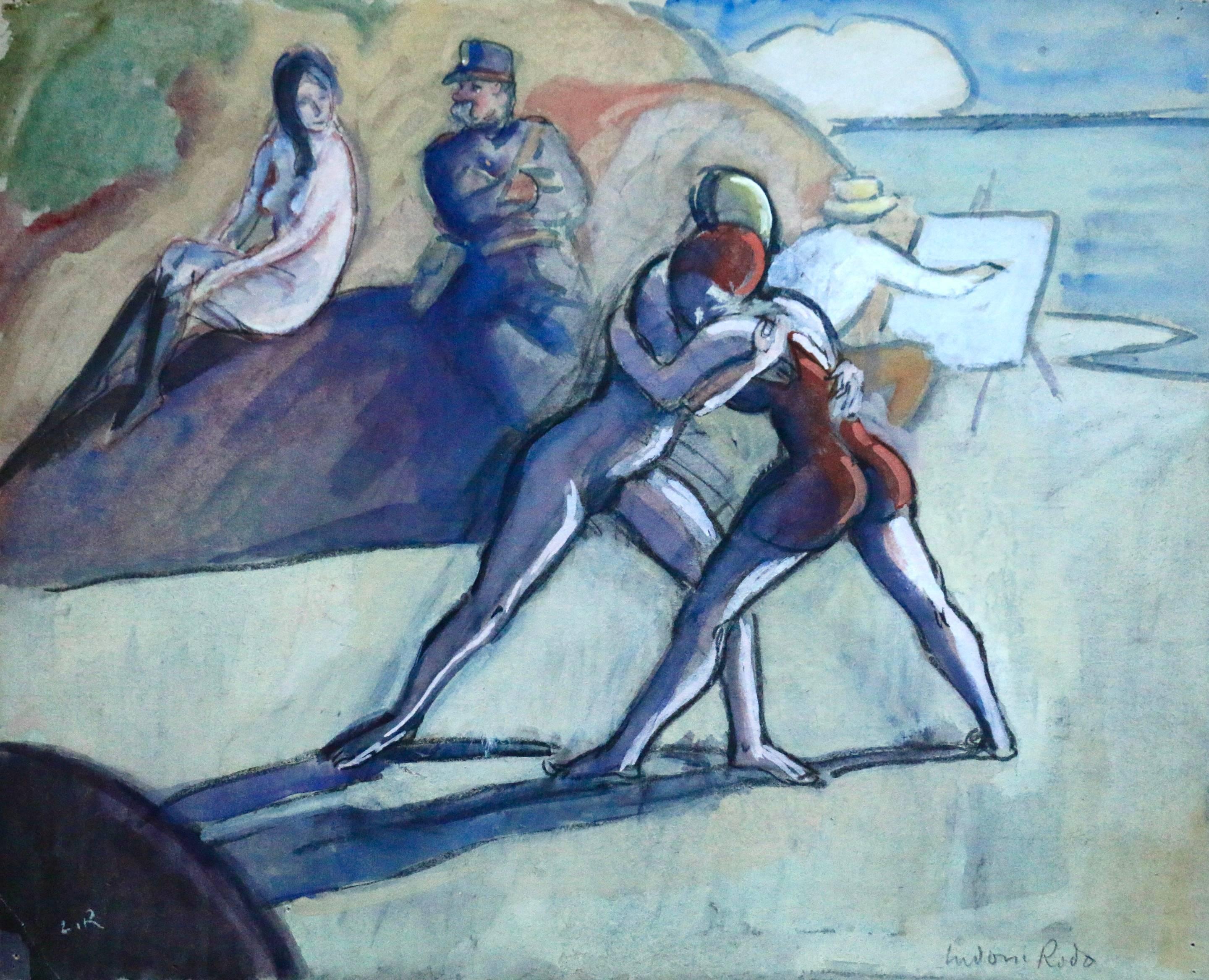 Ludovic-Rodo Pissarro Figurative Art - The Wrestlers