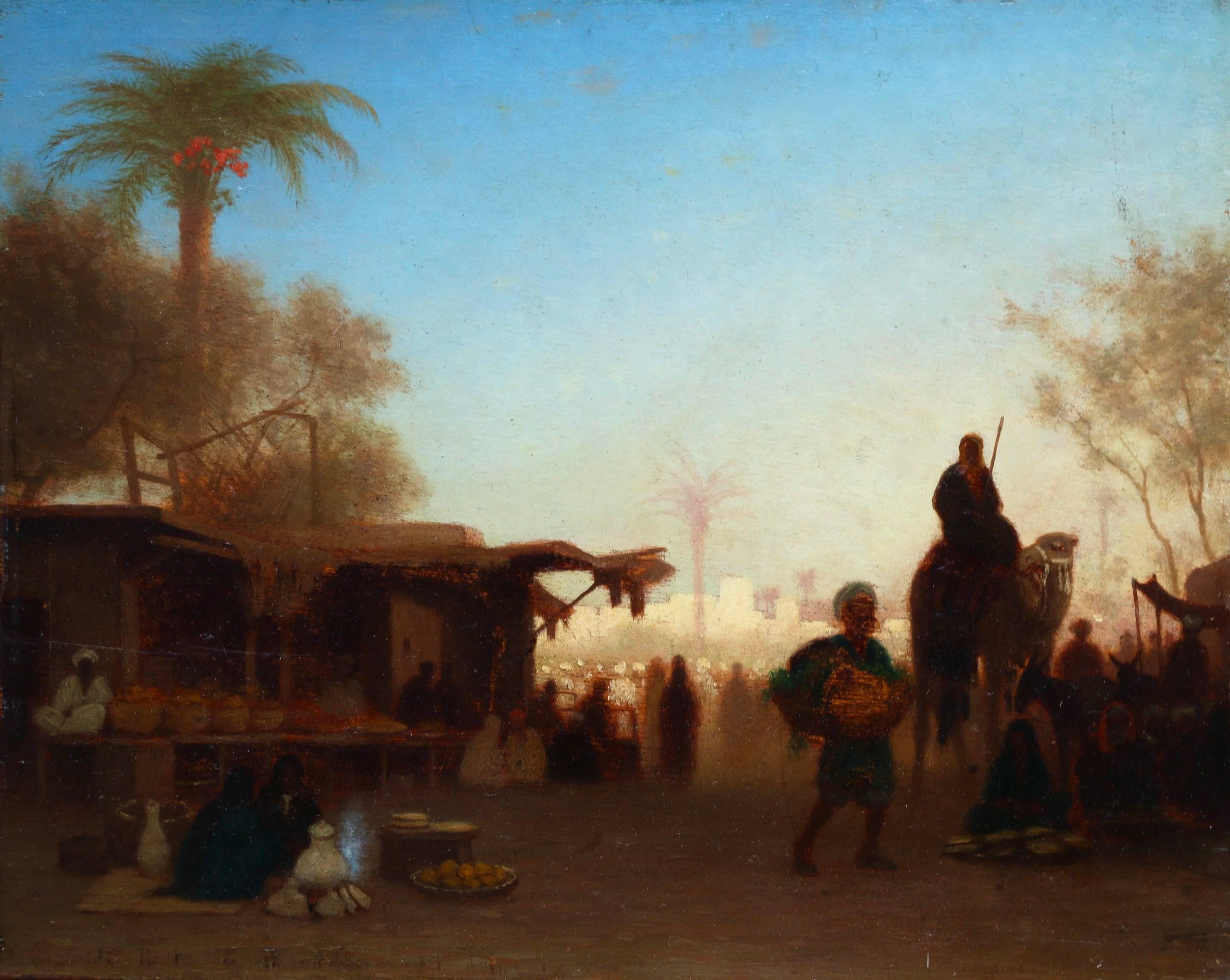 Theodore Frère Landscape Painting - Evening Market - Cairo