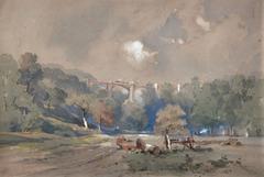 The Brunel Viaduct - Ivybridge , Devon c. 1850