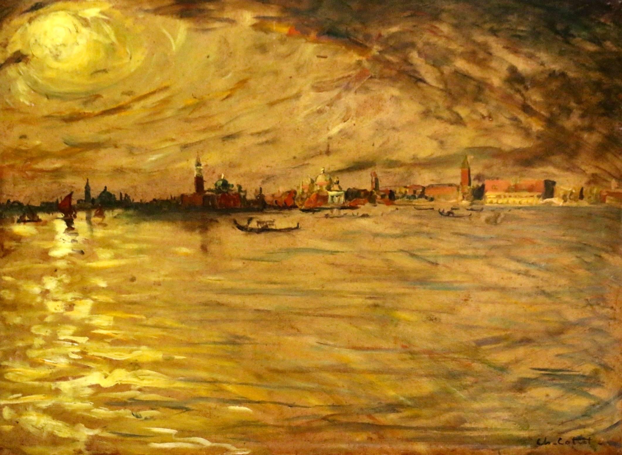 Charles Cottet Landscape Painting - Venice Sunset