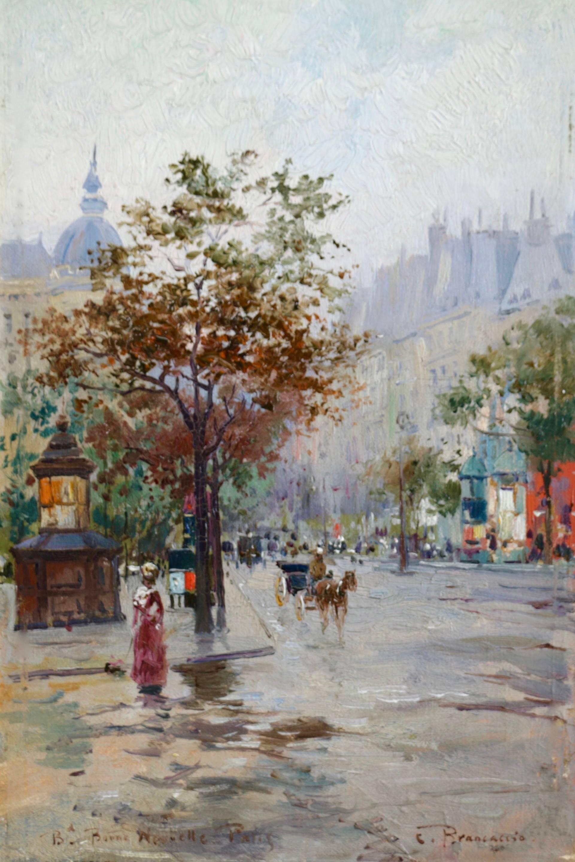 Carlo Brancaccio Figurative Painting - Boulevard Bonne Nouvelle - Paris