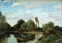 Antique Fisherman in a Punt