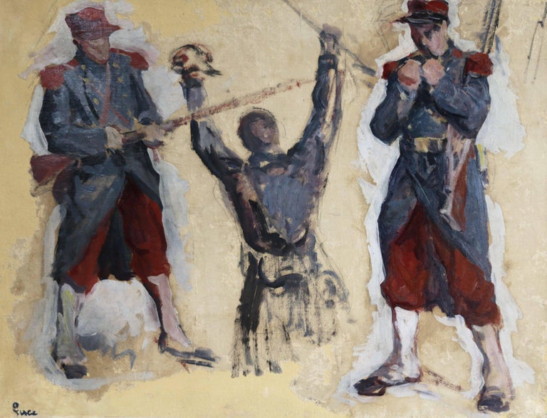 Maximilien Luce Figurative Painting - French Soldiers - World War One