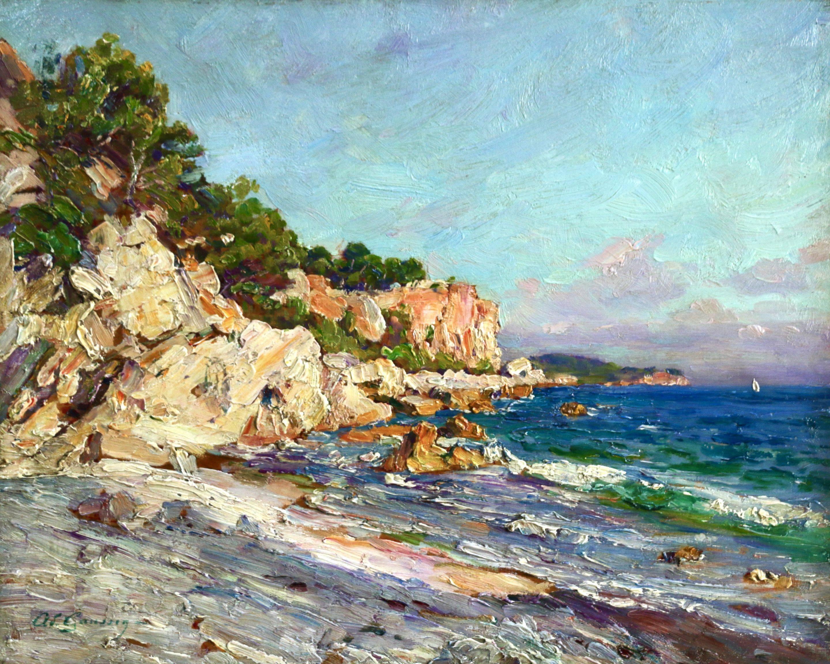 Adolphe Louis Gaussen Landscape Painting - Le Cap Brun - Toulon