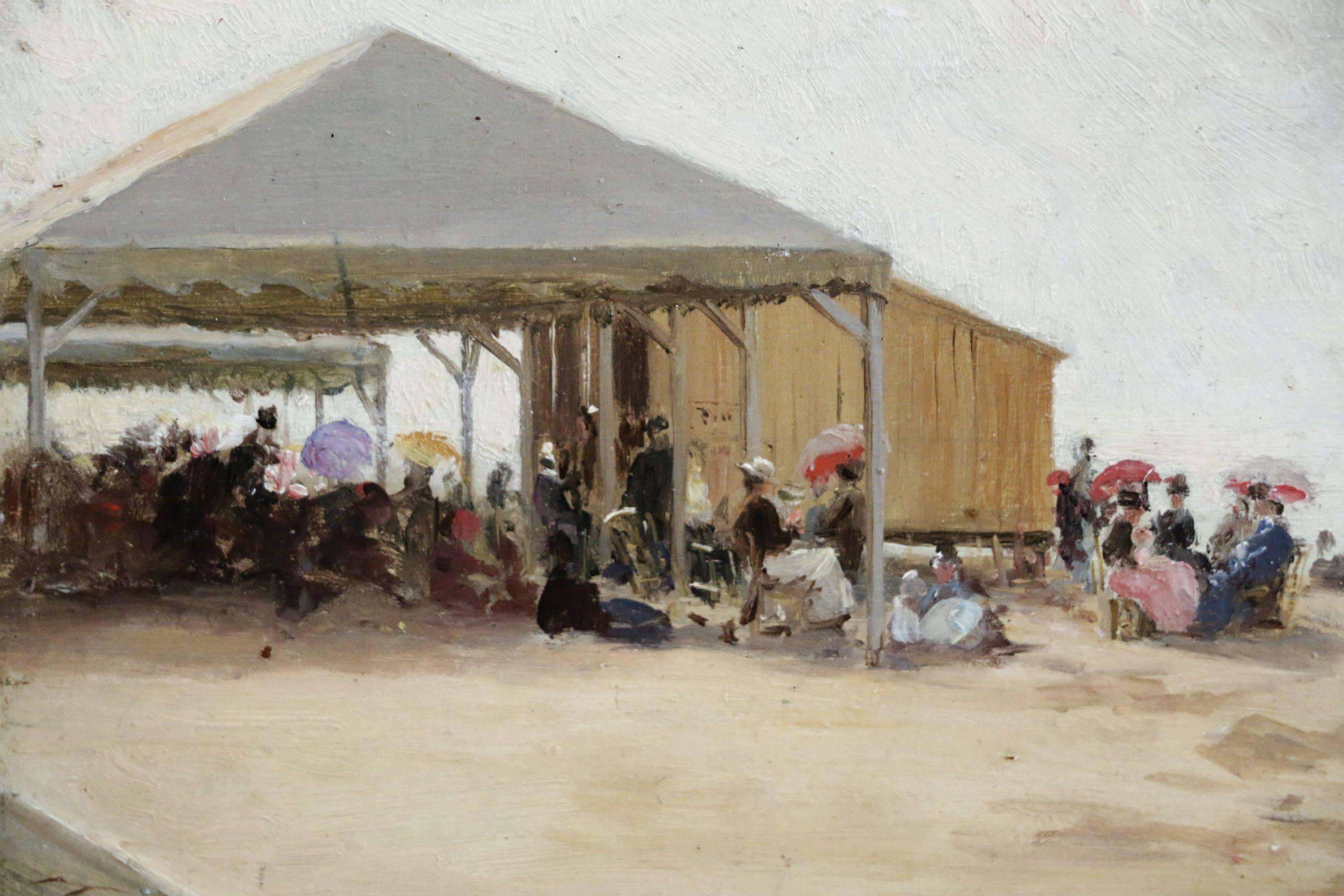 C.1885 French Impressionist School (Founded C.1870) - Sur La Plage - Painting by Unknown