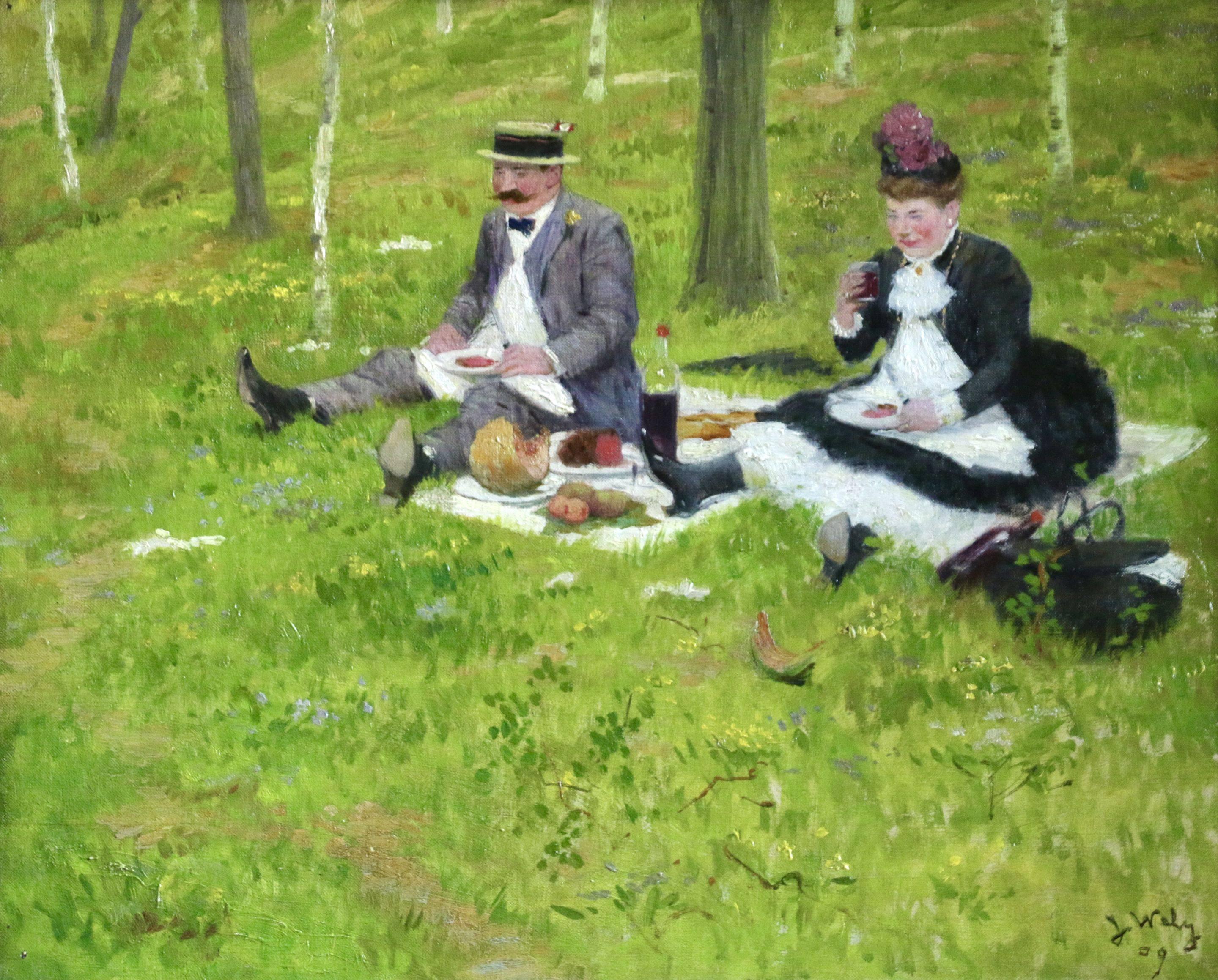 Jacques Wely Landscape Painting - The Picnic