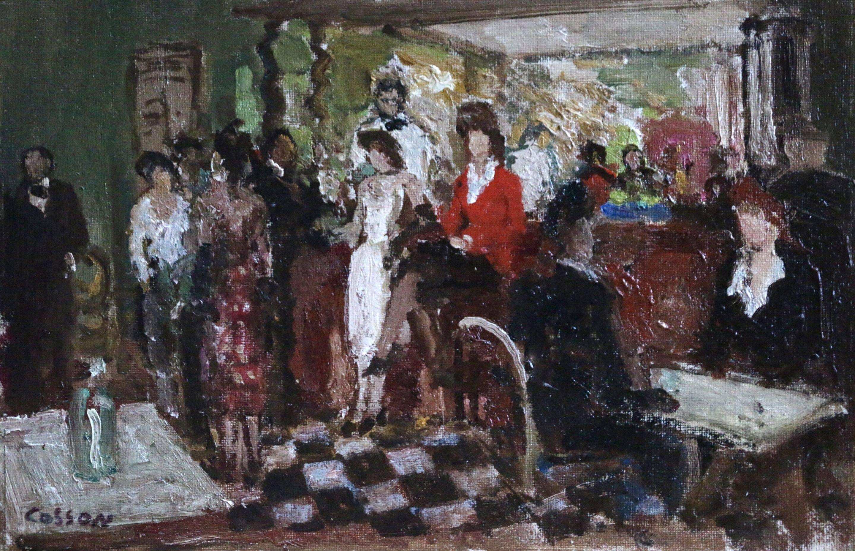Jean-Louis-Marcel Cosson Figurative Painting - Cafe Scene