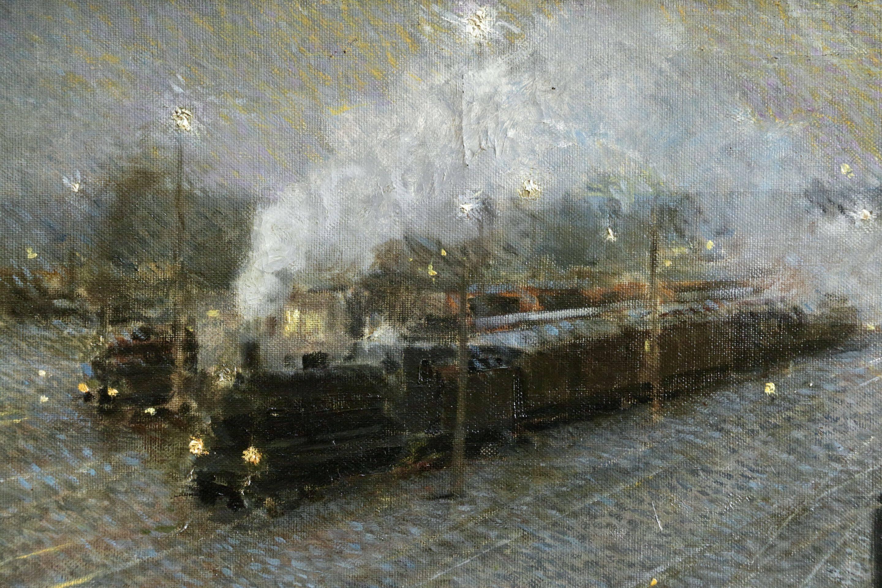 Munich Station - Night - 1905 - Painting by Enrique Martinez Cubells y Ruiz