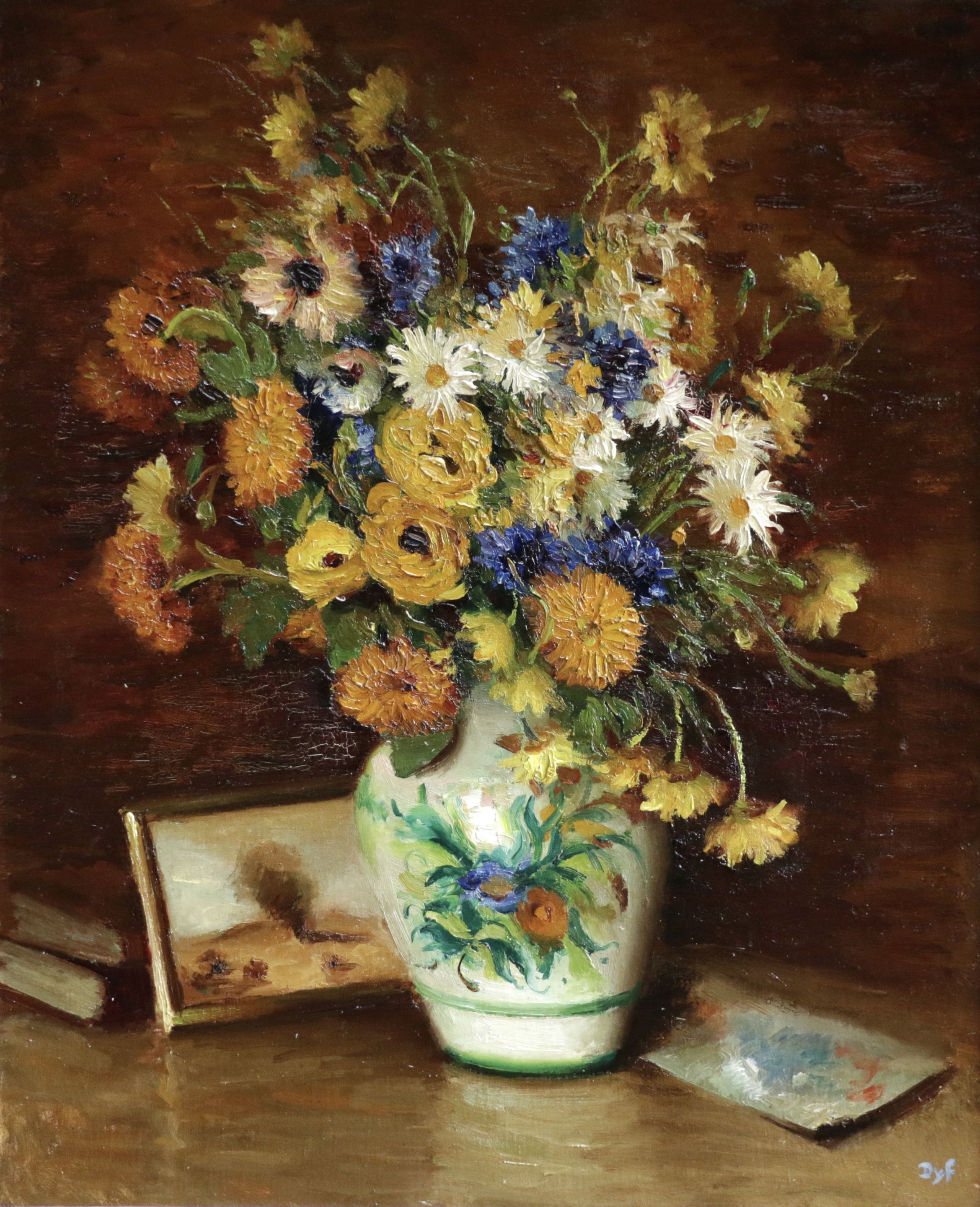 Marcel Dyf - Bouquet de Fleurs - large signed oil on canvas by Marcel ...