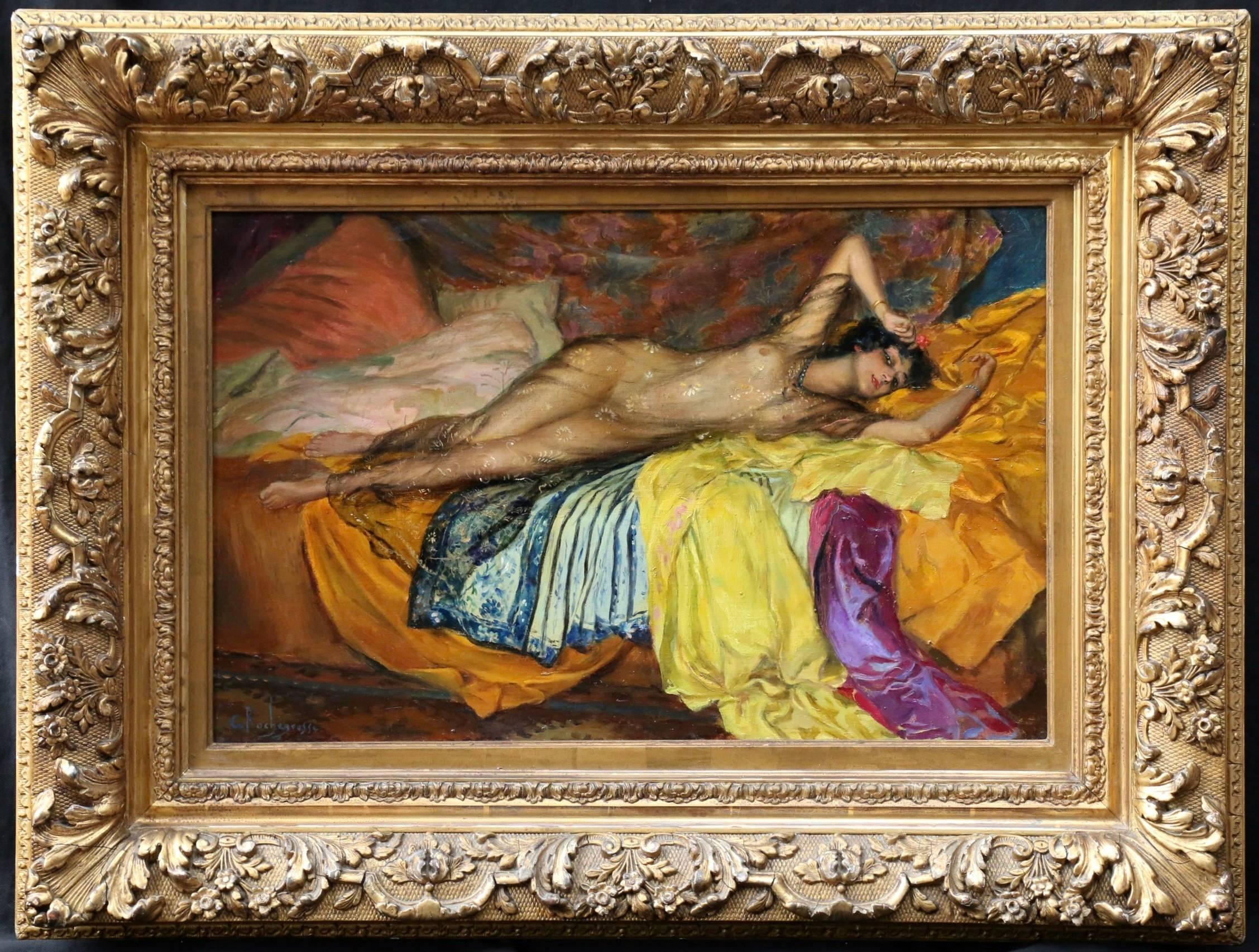 Nude in Harem - Painting by Georges Antoine Rochegrosse